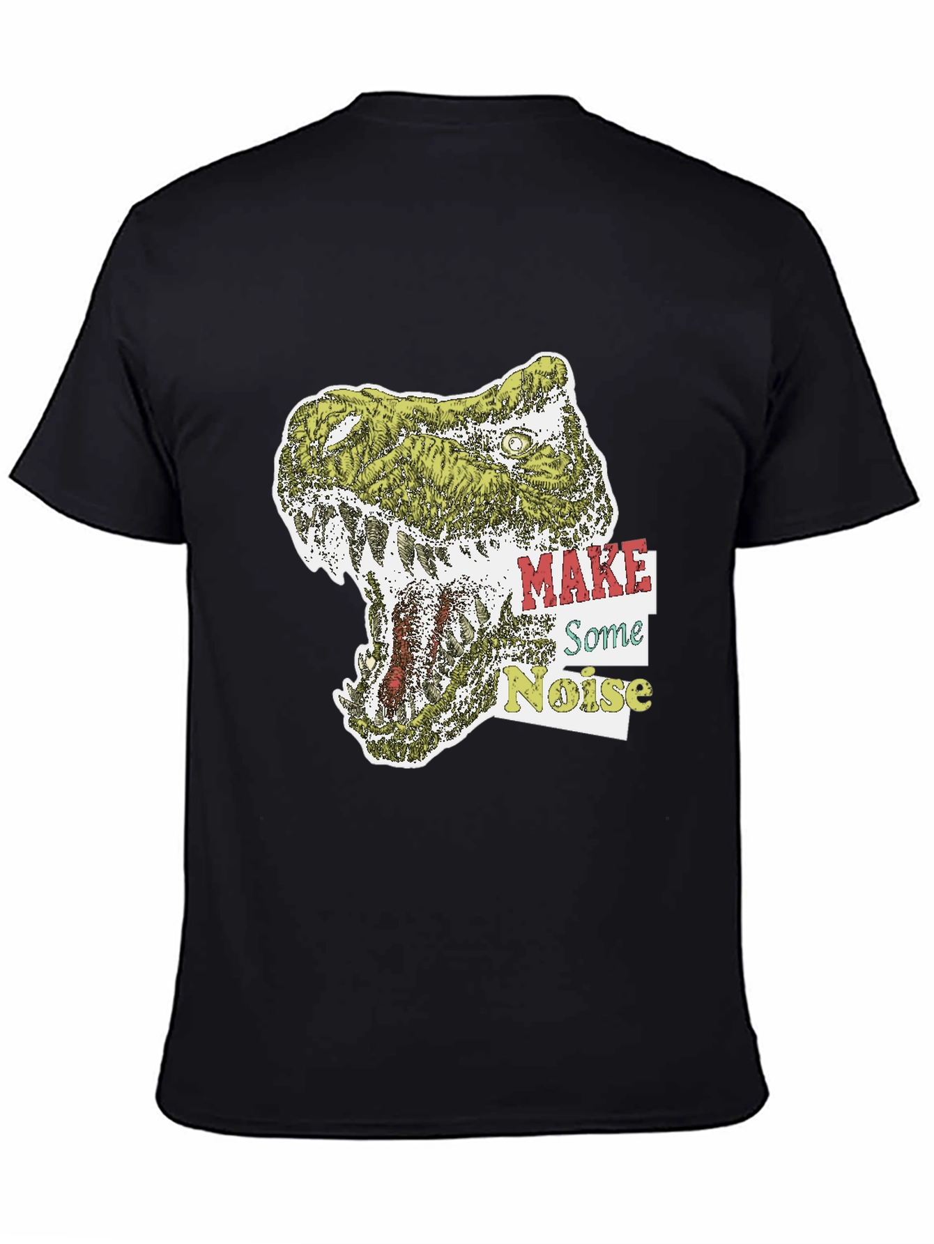 Black Dino Roar Graphic Tee - Make Some Noise T-Shirt view 4