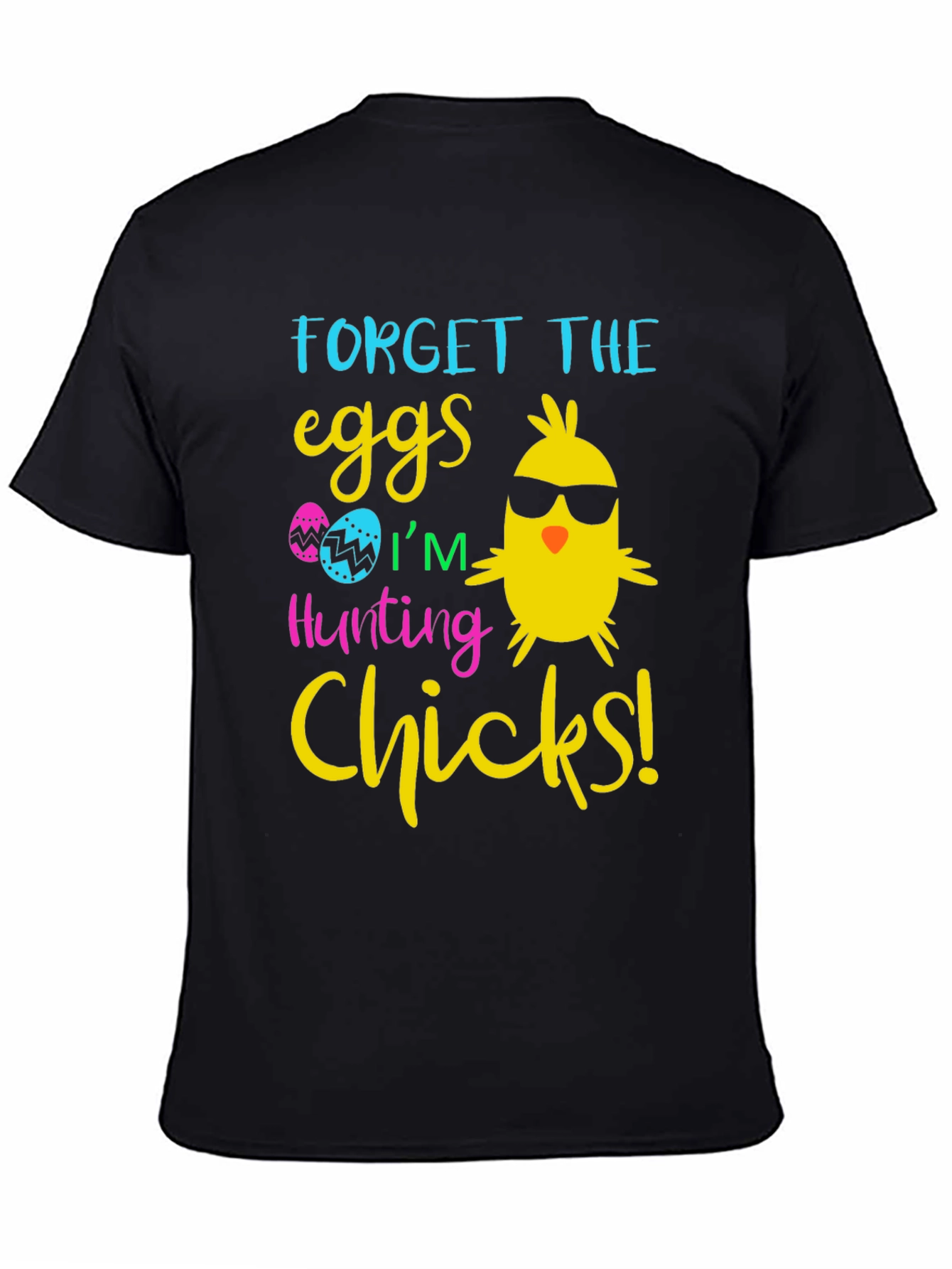 Black Funny Easter Chick T-Shirt view 4