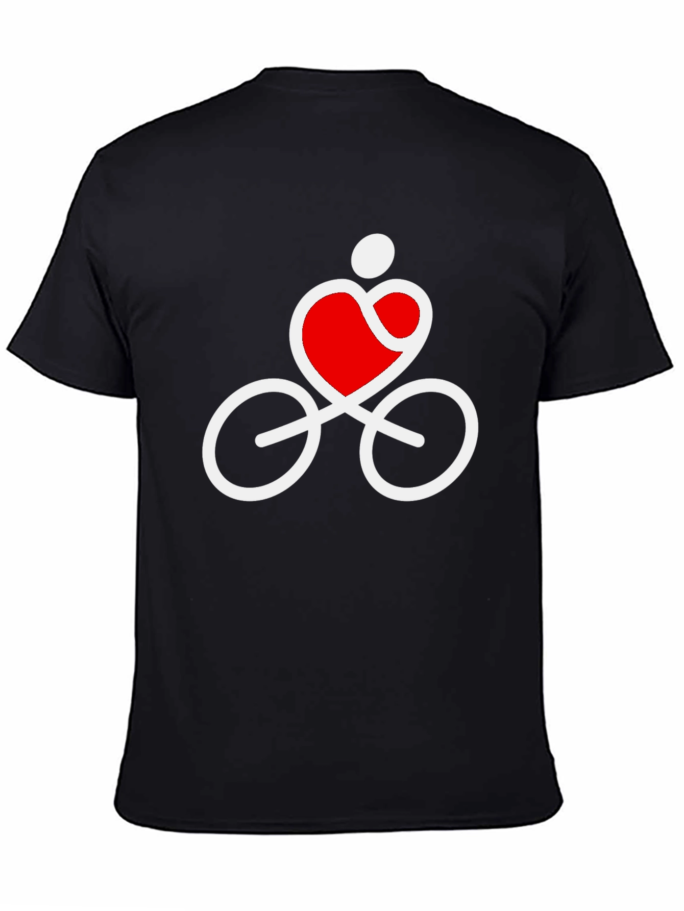Black Heart Cycling Graphic Tee - Soft Cotton Blend view 4