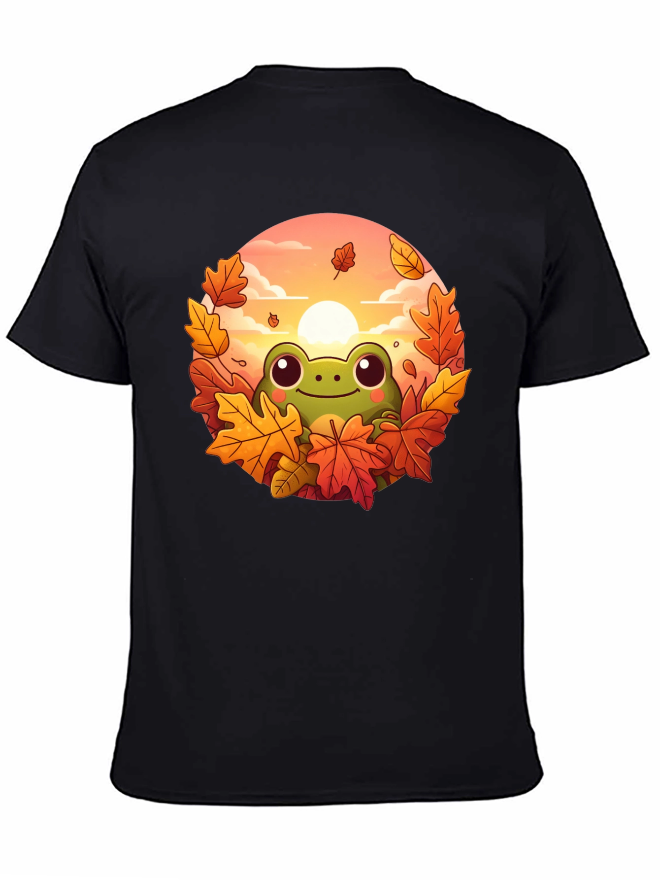 Black Fall Frog Graphic Tee - Autumn Vibes view 4