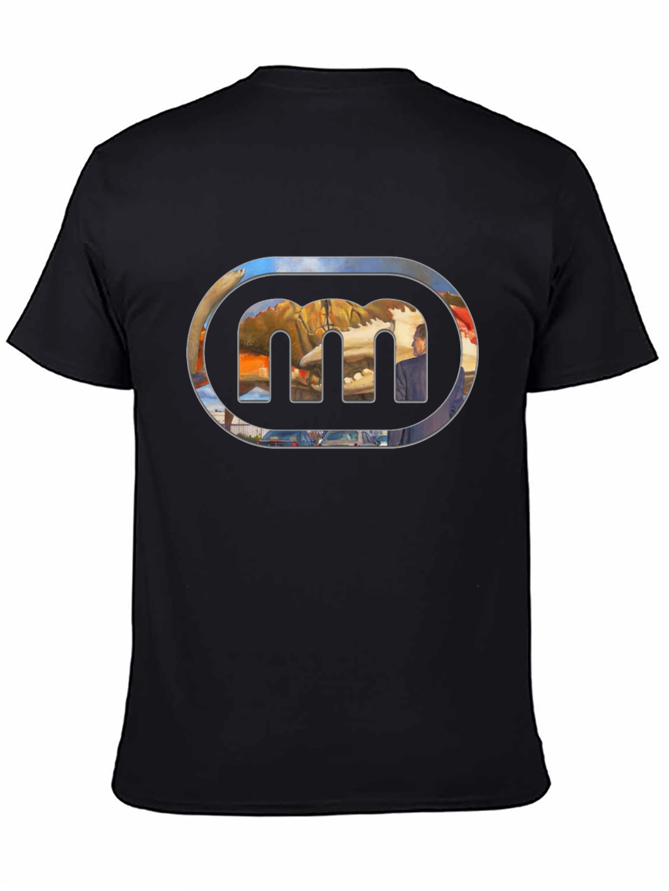 Black Black Tee with Abstract Graphic view 4