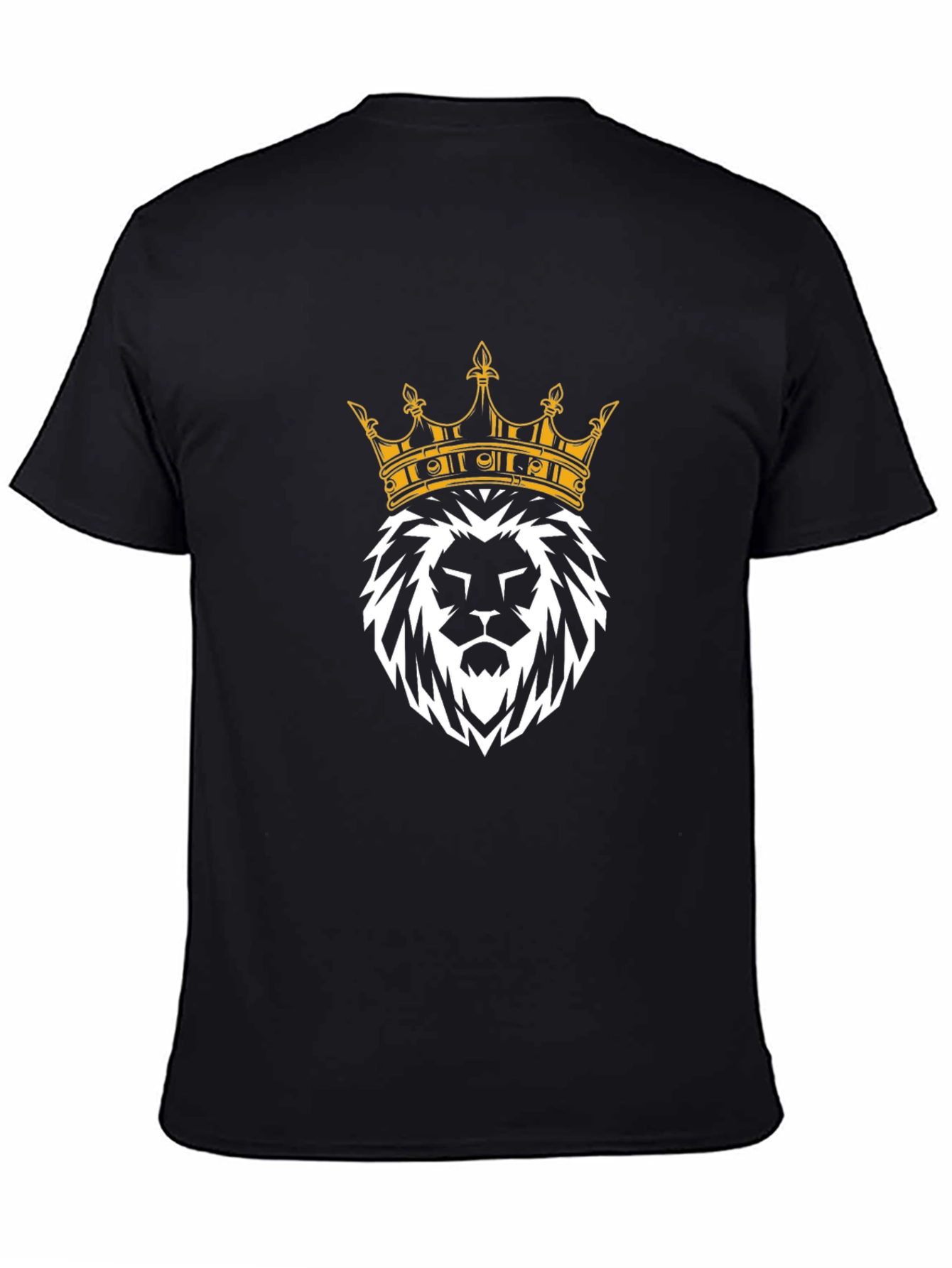Black Lion King Crown Graphic T-Shirt - Stylish Menswear view 4