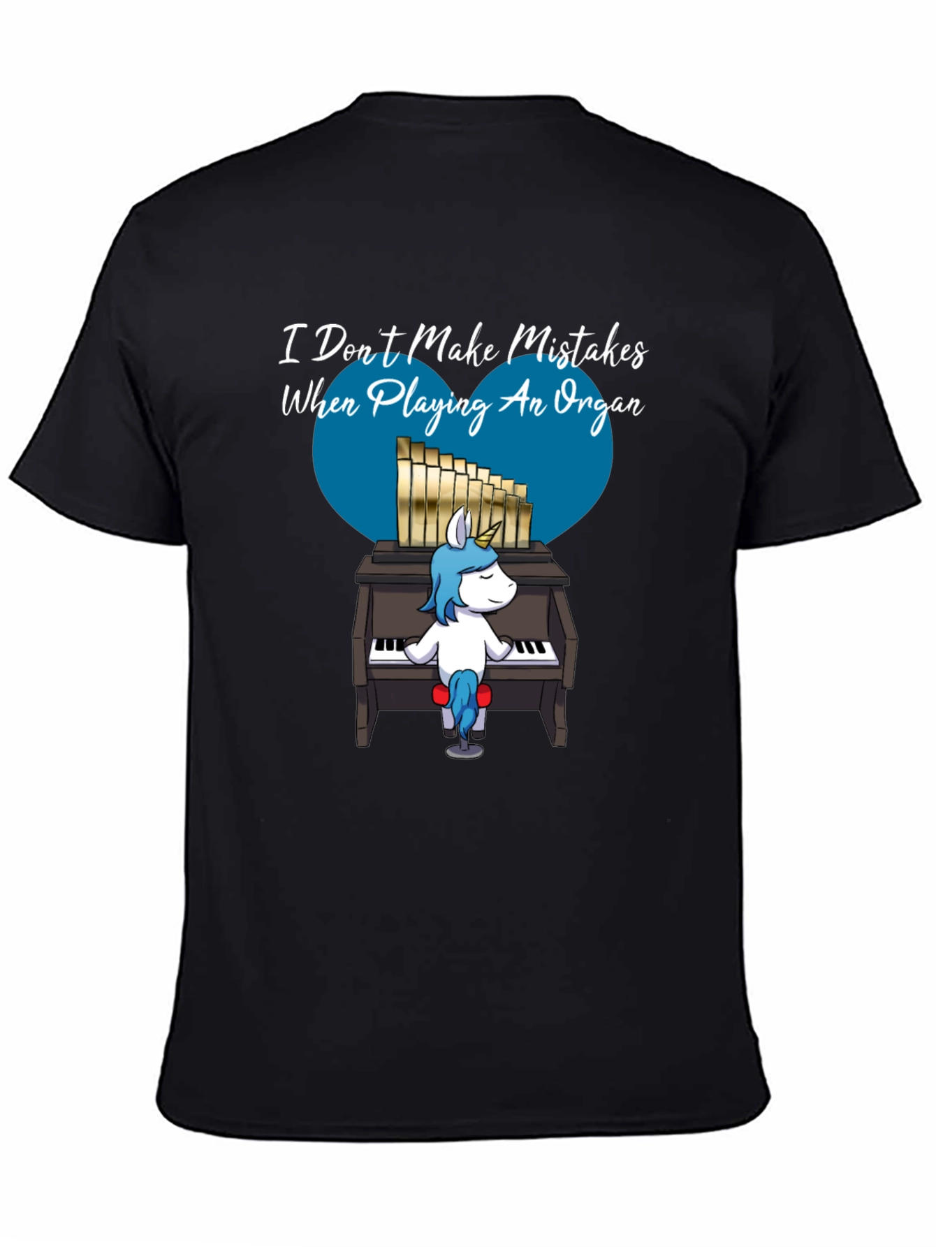 Black Unicorn Organist T-Shirt - I Don't Make Mistakes view 4