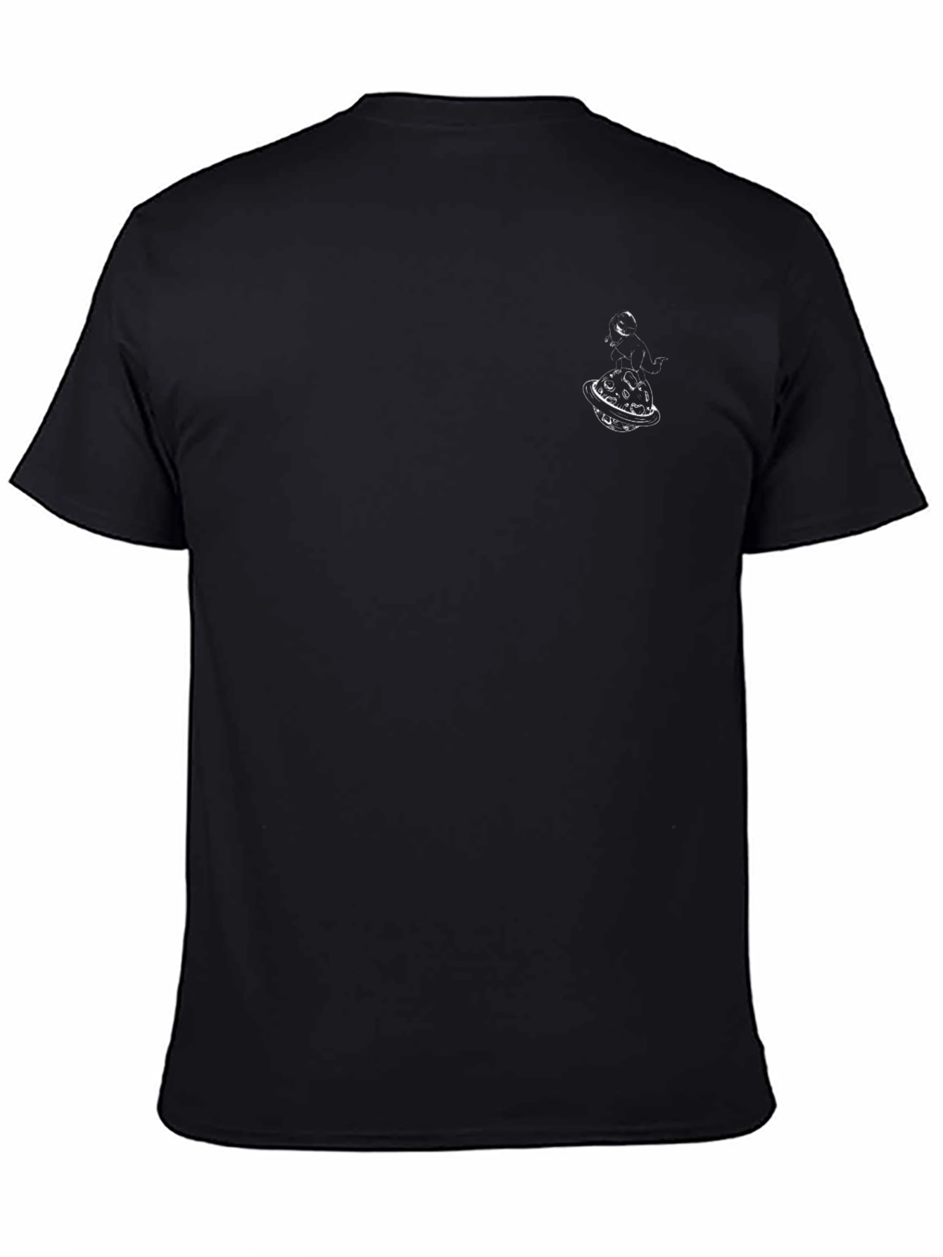 Black Men's Black Graphic Tee - Space Planet Design view 4