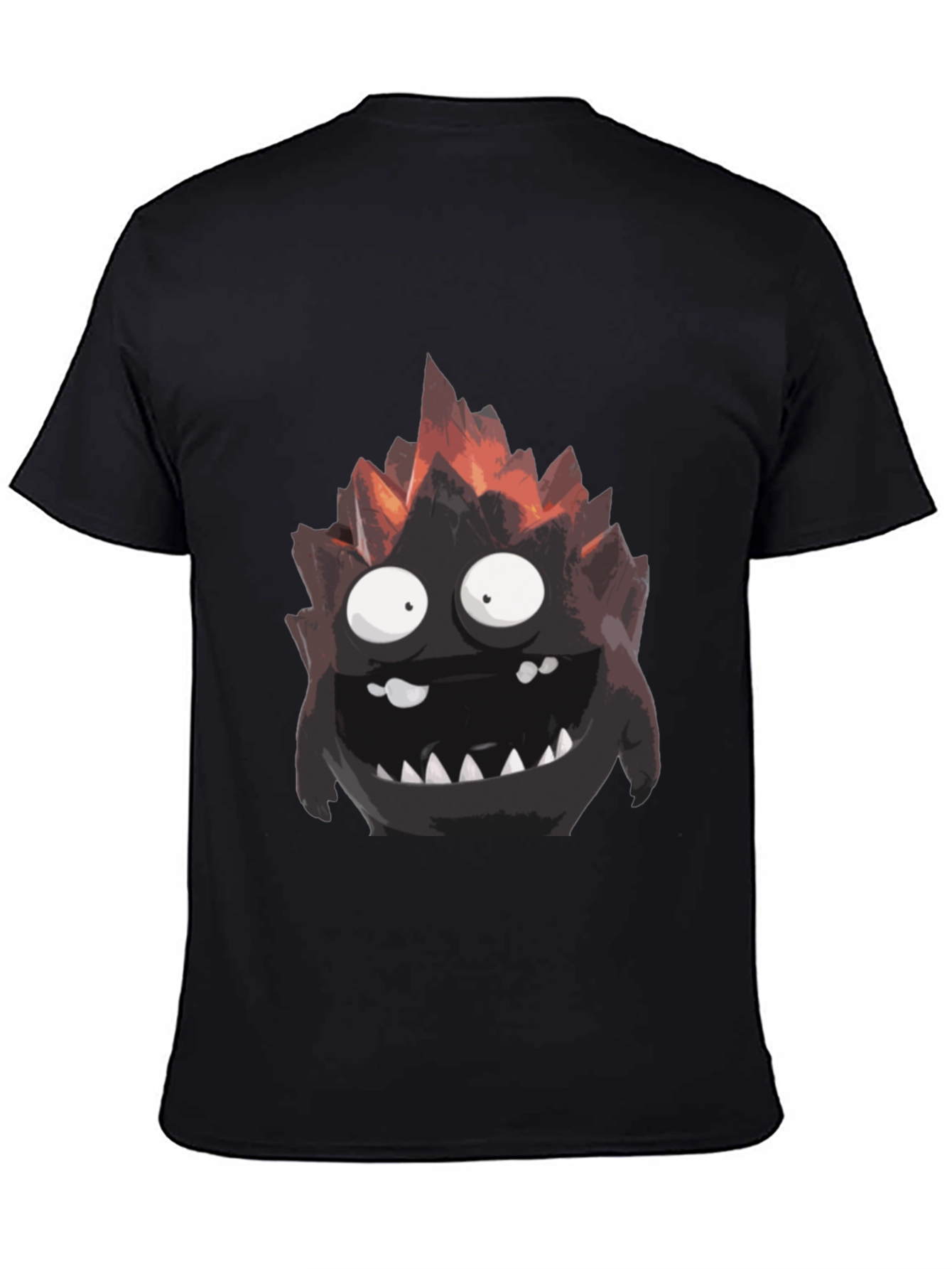 Black Monster Graphic Tee - Black Cotton T-Shirt view 4