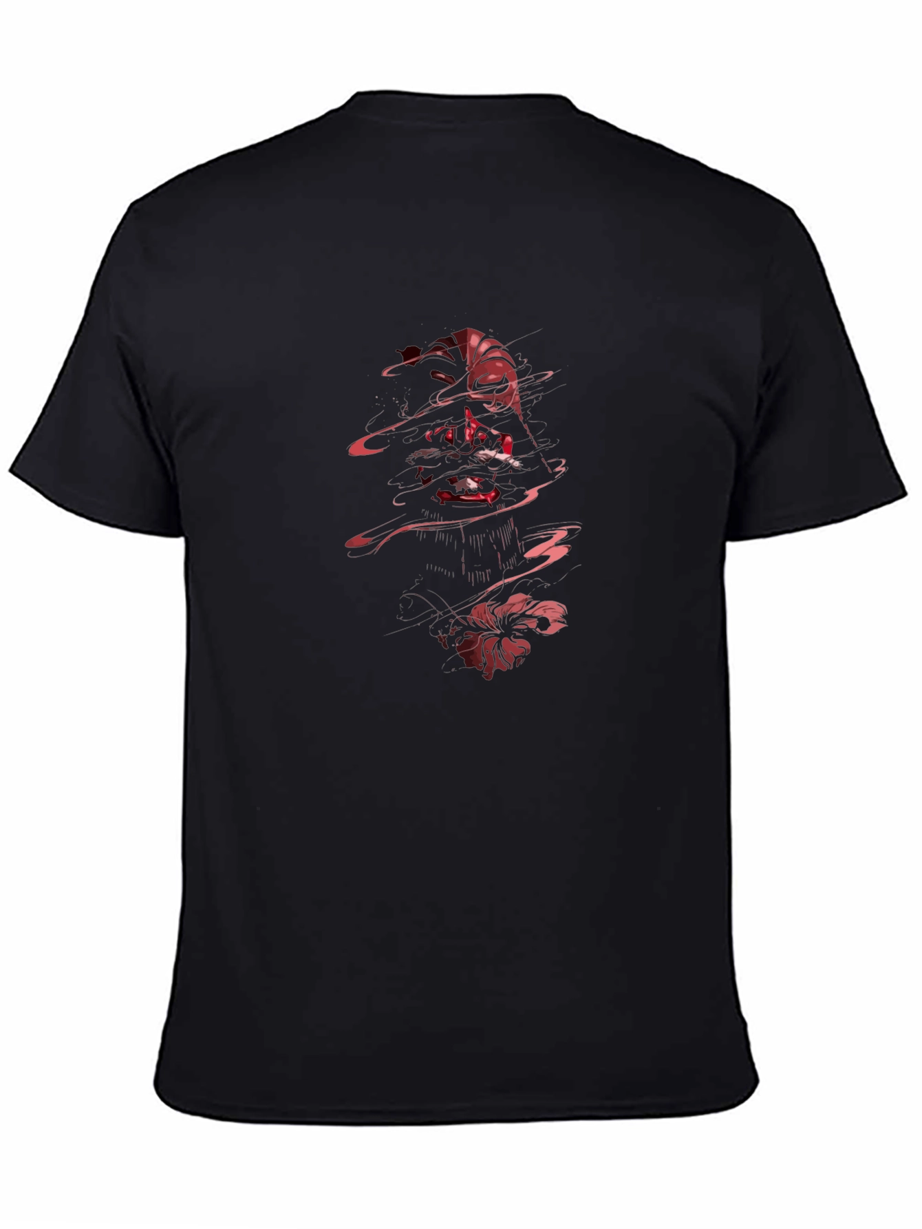 Black Graphic Print Tee - Dark Anime Design view 4