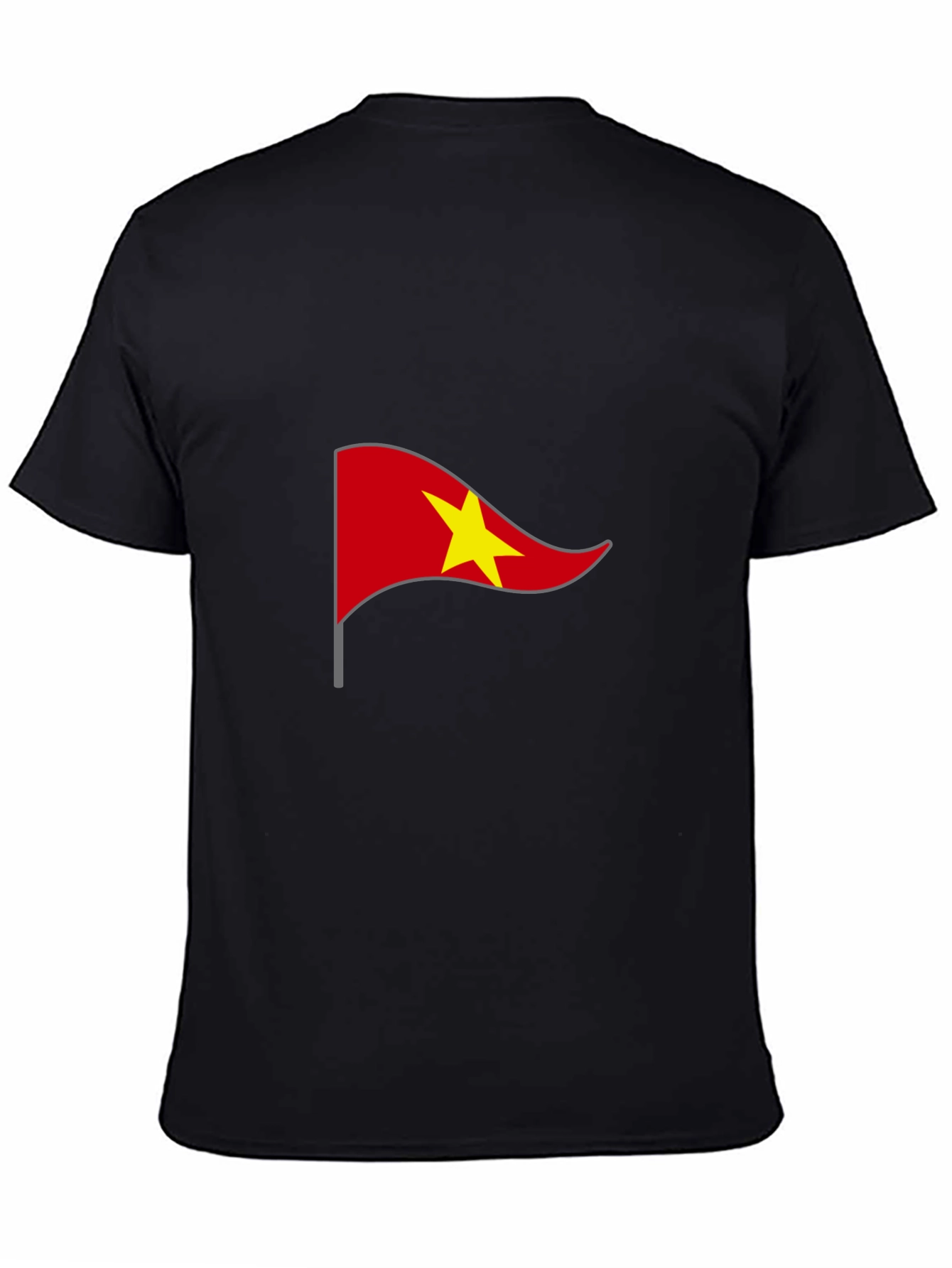Black Vietnam Flag Graphic Tee - Black Casual T-Shirt view 4