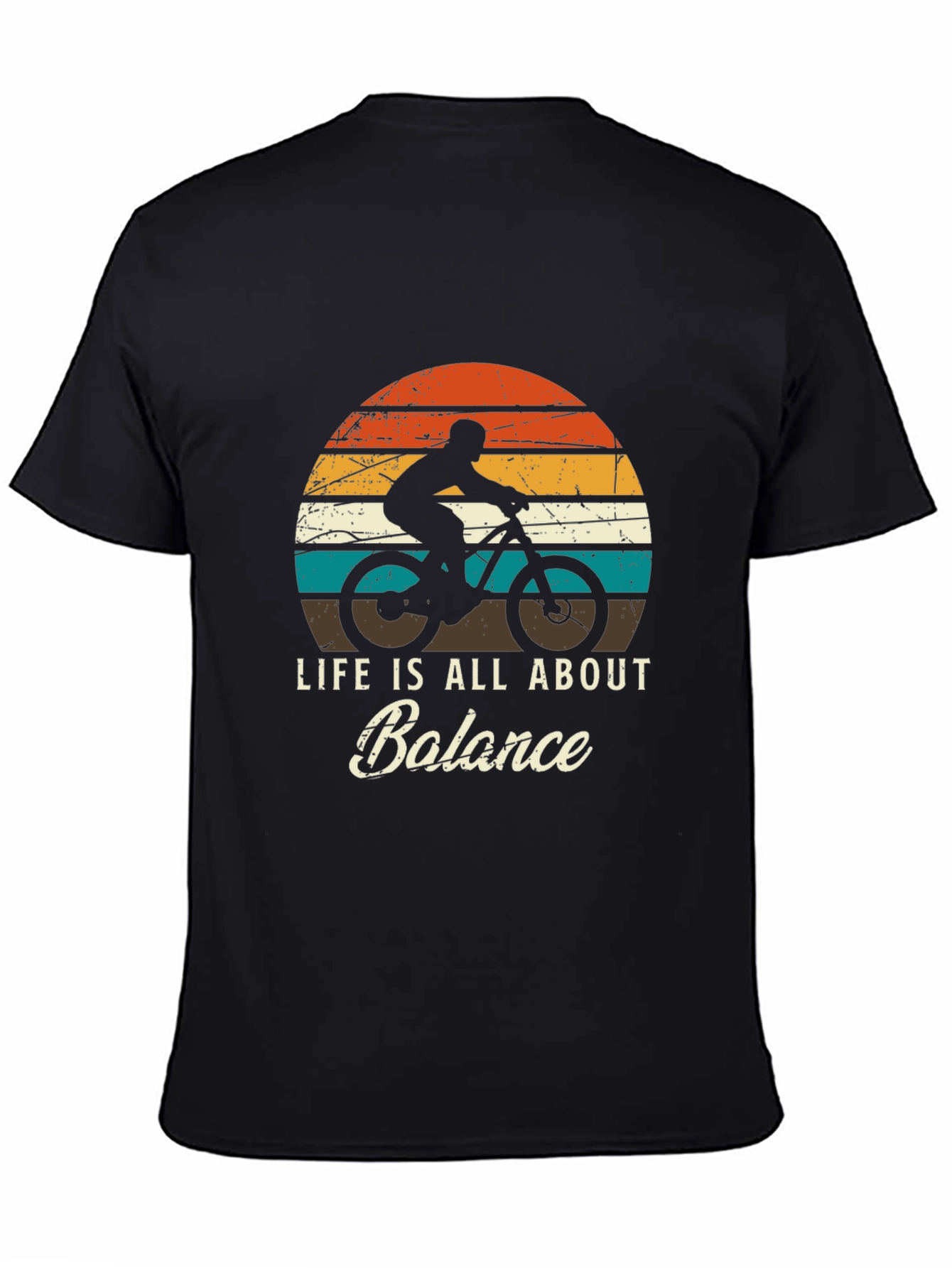 Black Life is All About Balance T-Shirt - Mountain Bike Design view 4