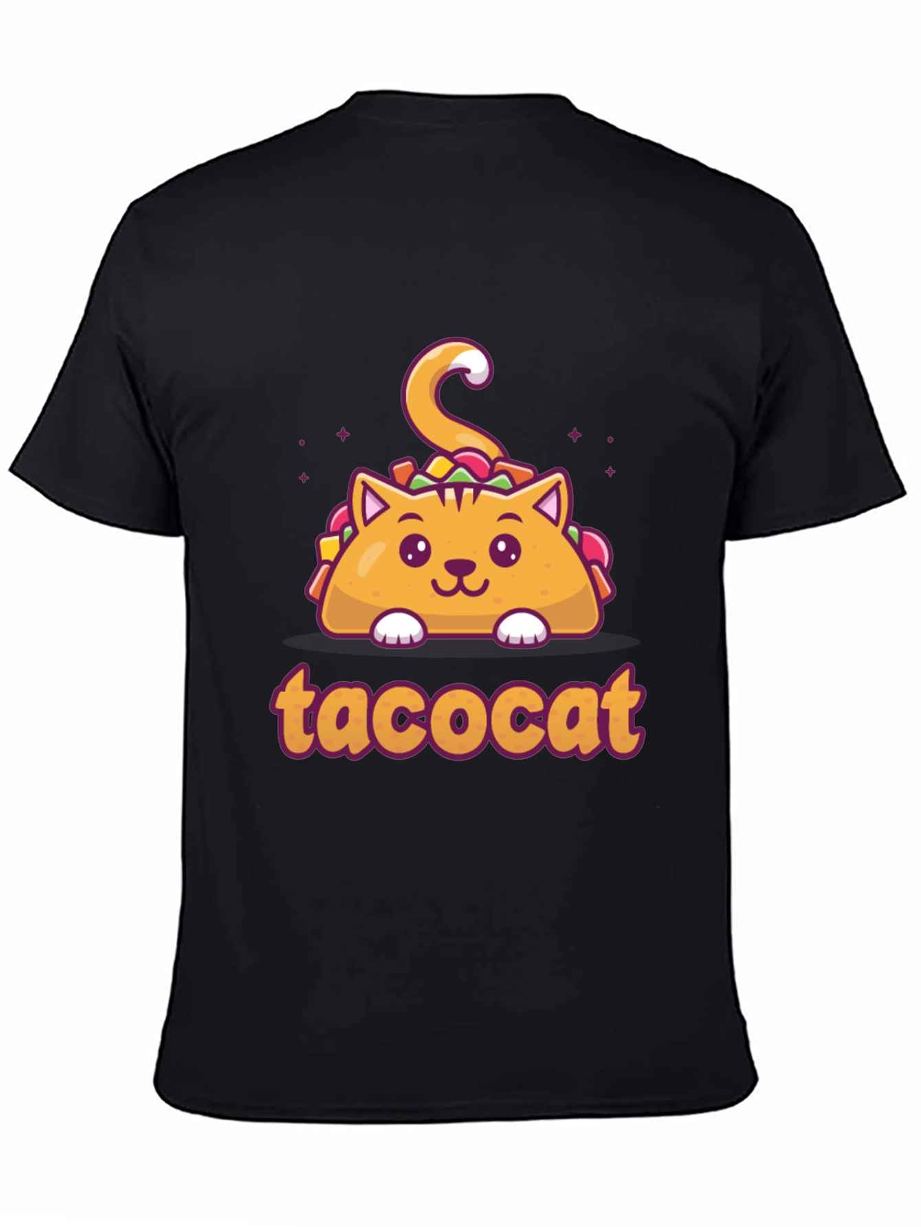 Black Taco Cat Graphic Tee - Novelty Shirt view 4