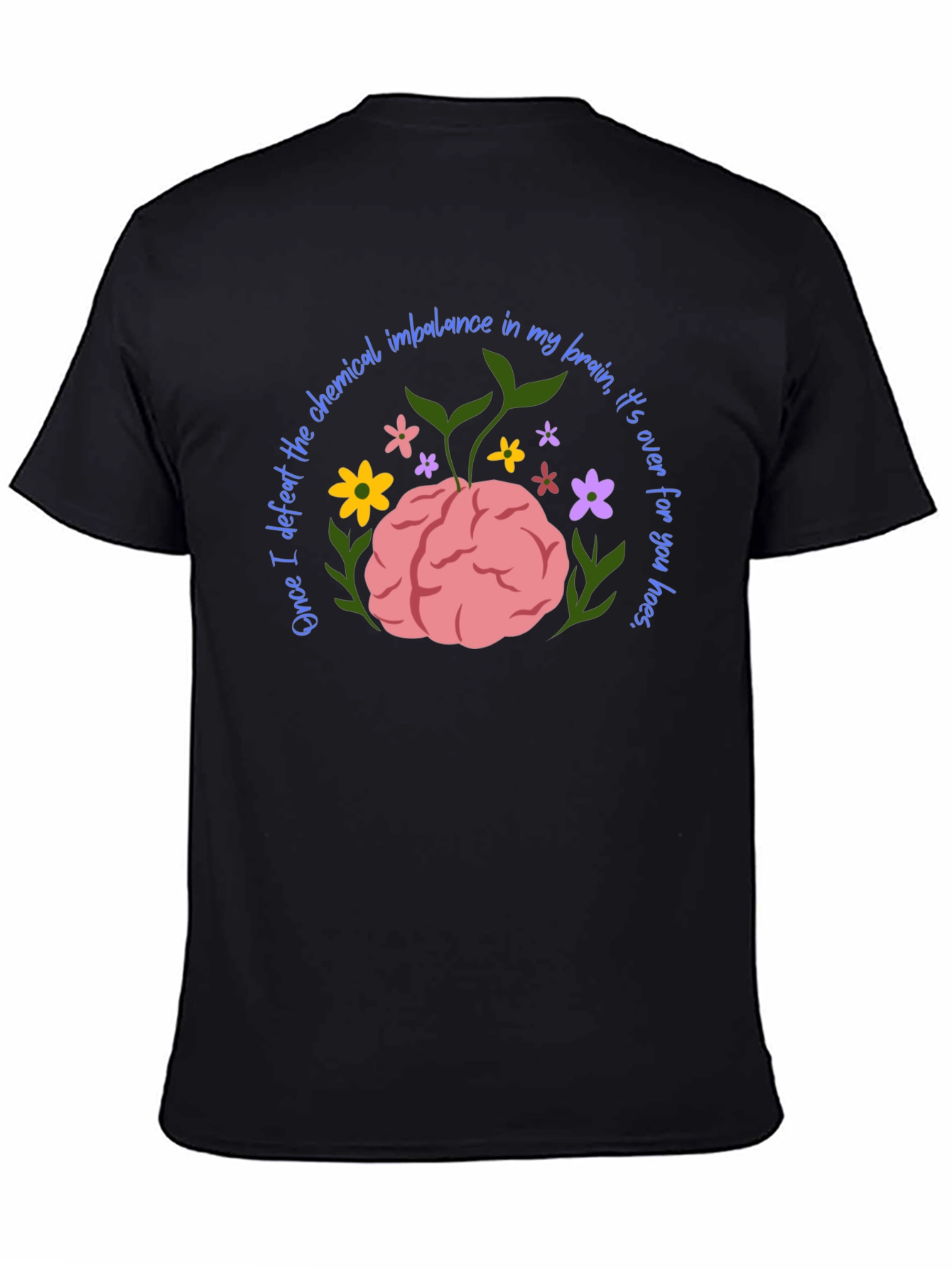 Black Chemical Imbalance Brain T-Shirt view 4