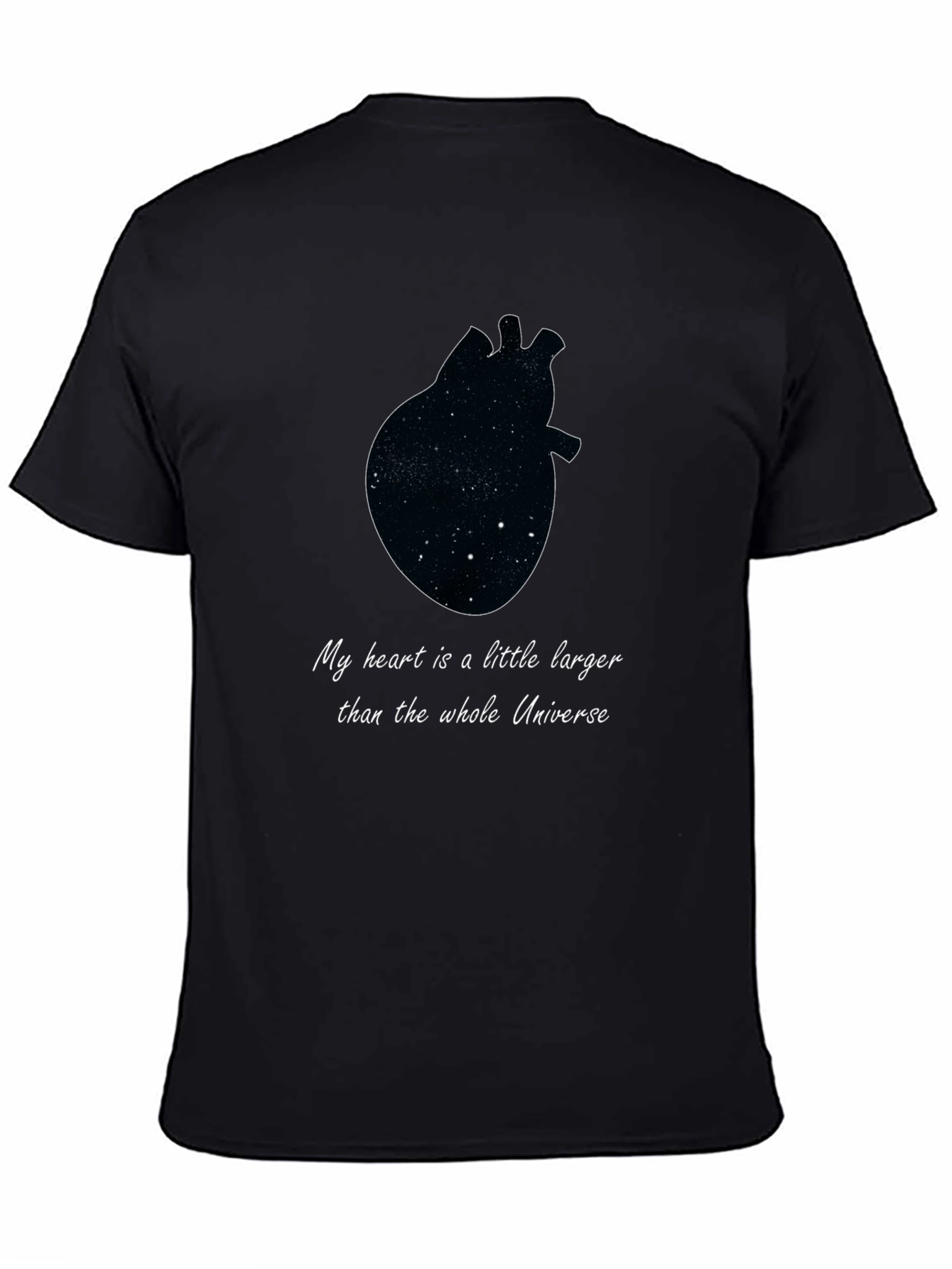 Black Cosmic Heart T-Shirt - Unisex Galaxy Tee view 4