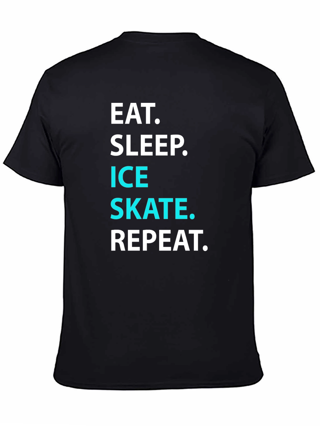 Black Eat Sleep Ice Skate Repeat T-Shirt view 4