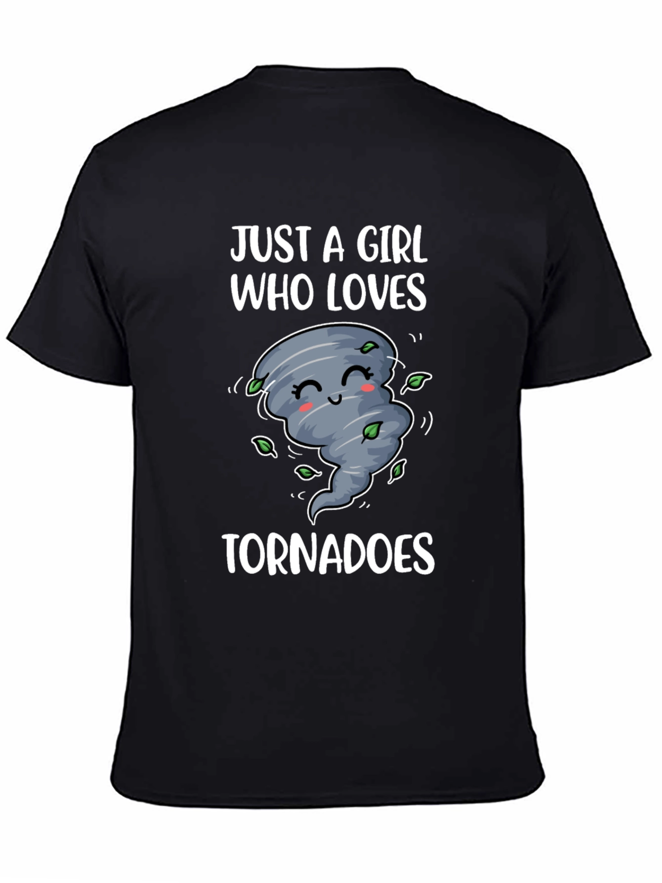 Black Cute Tornado Graphic Tee - Just A Girl Who Loves Tornadoes view 4