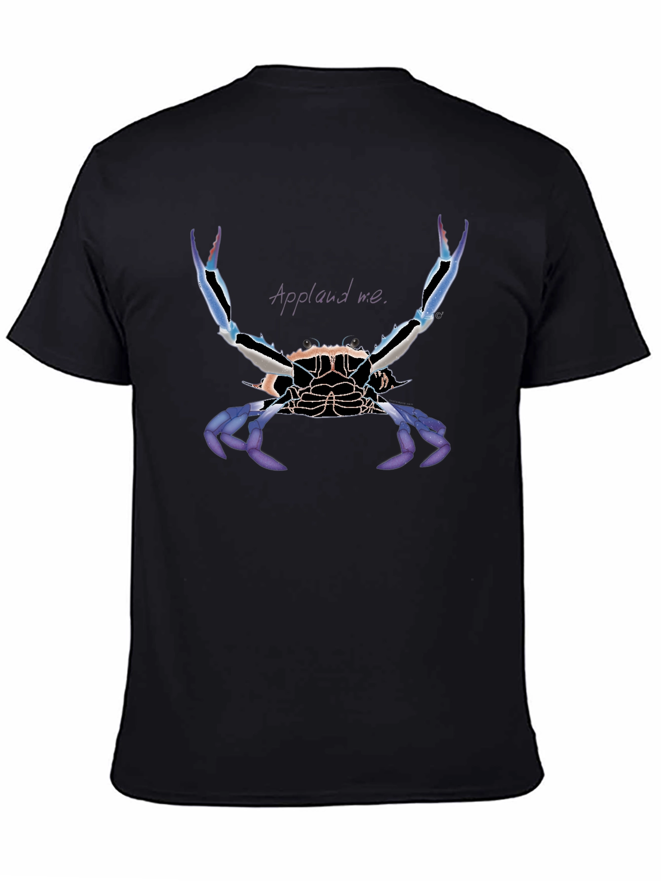 Black Applaud Crab Graphic Tee - Bold Statement Shirt view 4