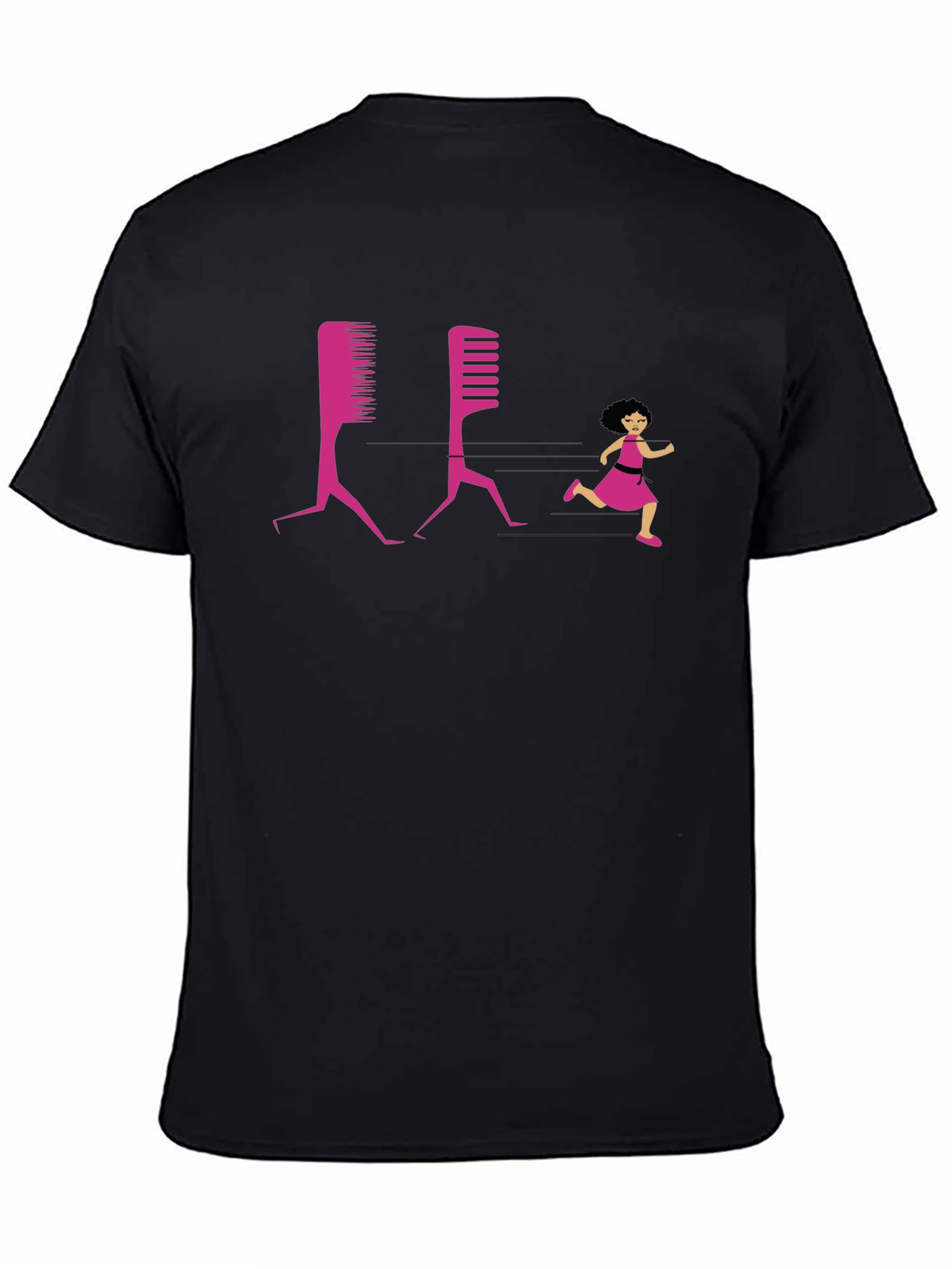 Black Funny Hairdresser T-Shirt Running Comb Design view 4