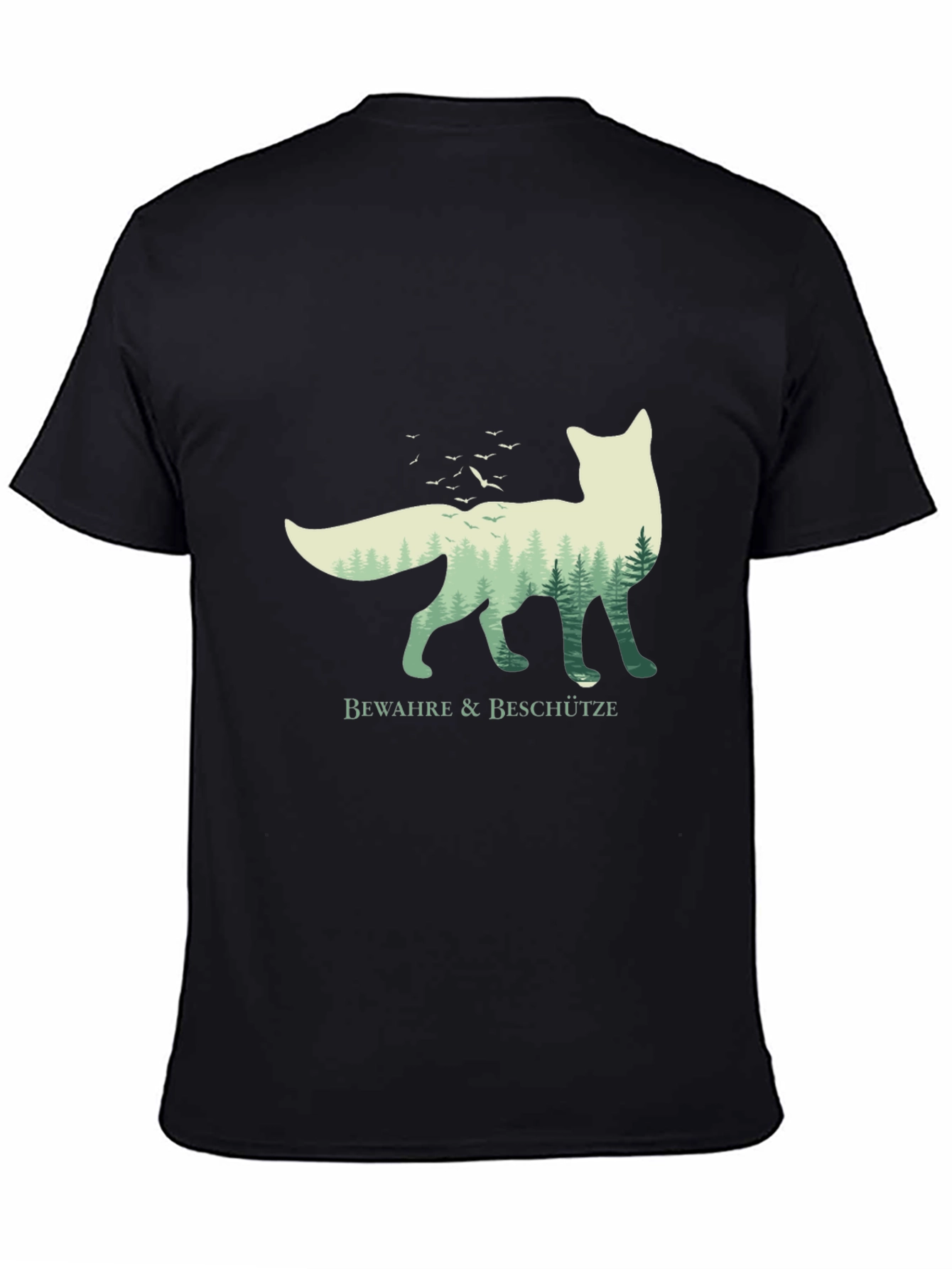 Black Nature Fox Graphic Tee - Bewahre & Beschütze view 4