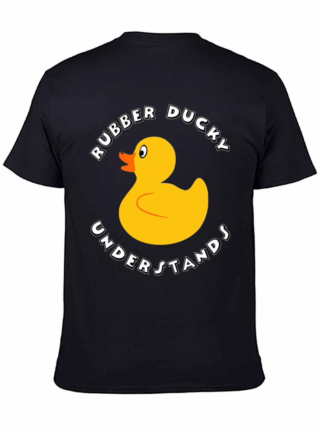 Black Rubber Ducky Graphic T-Shirt - Funny Cartoon Duck Tee view 4