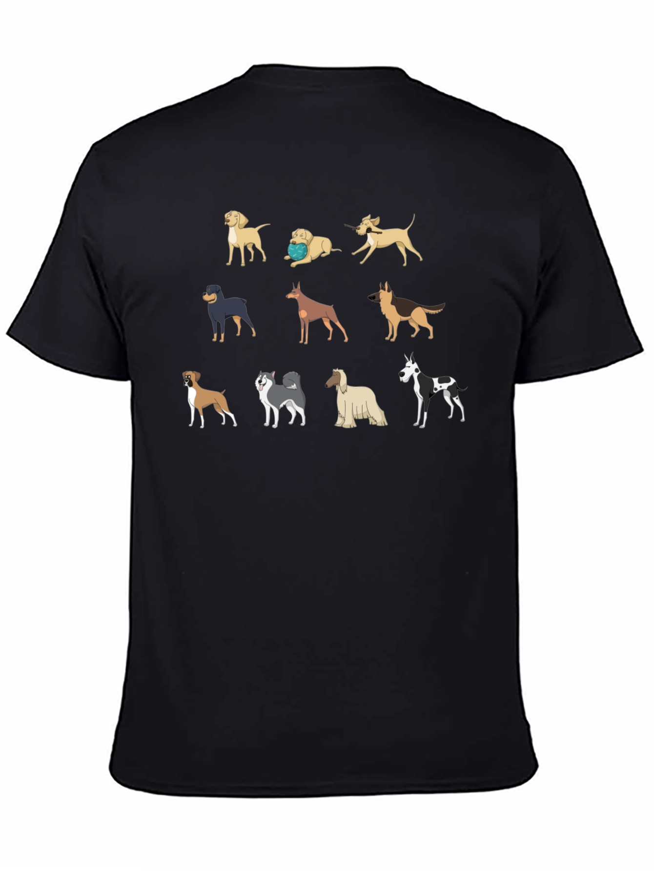 Black Dog Breed T-Shirt - Unique Canine Design view 4