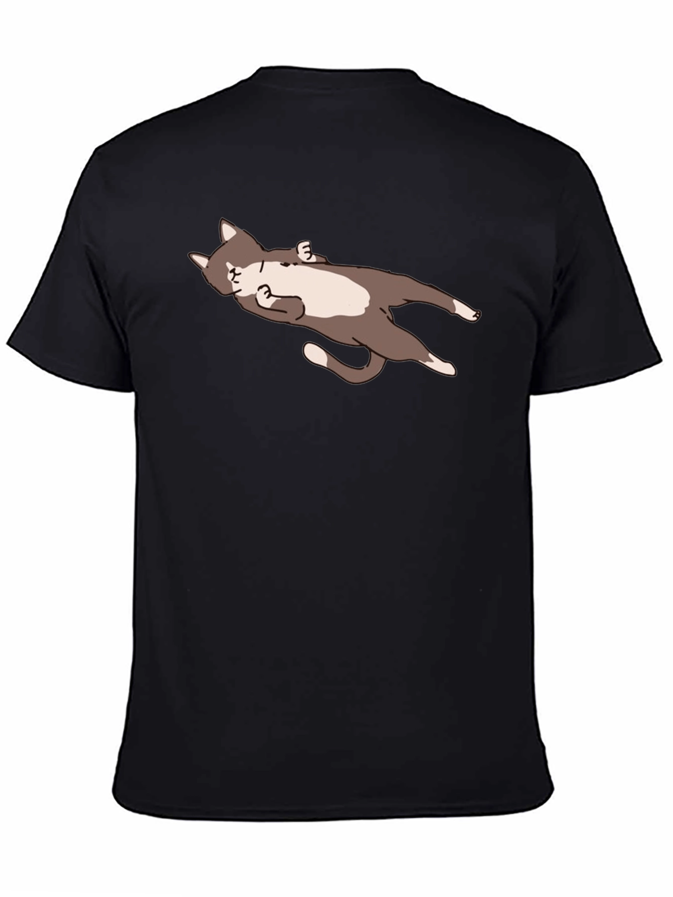 Black Lazy Cat Graphic Tee - Relaxed Fit view 4