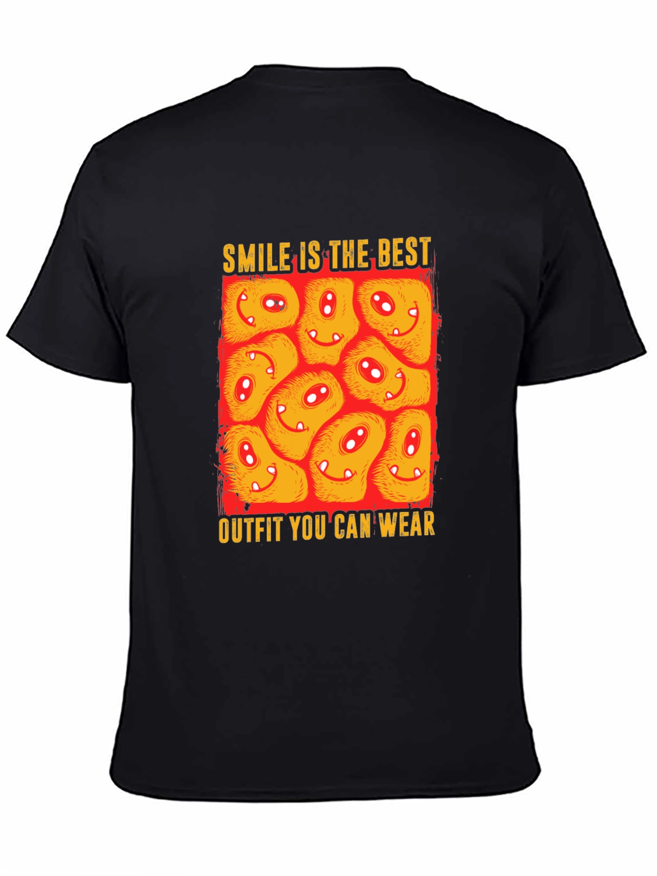 Black Smile Outfit Graphic Tee - Men's Black T-Shirt view 4