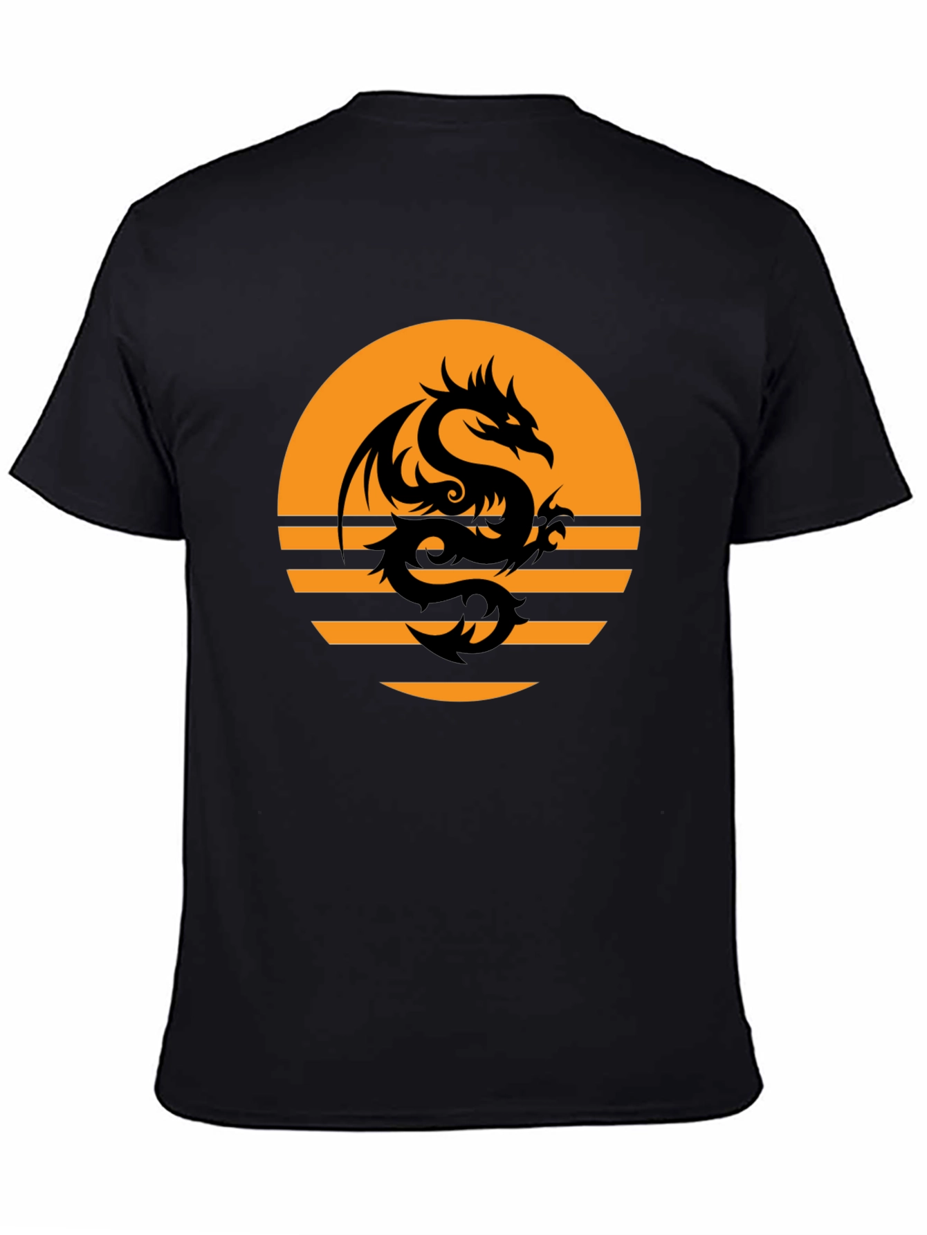 Black Dragon Sunset Graphic Tee - Black Cotton Blend view 4