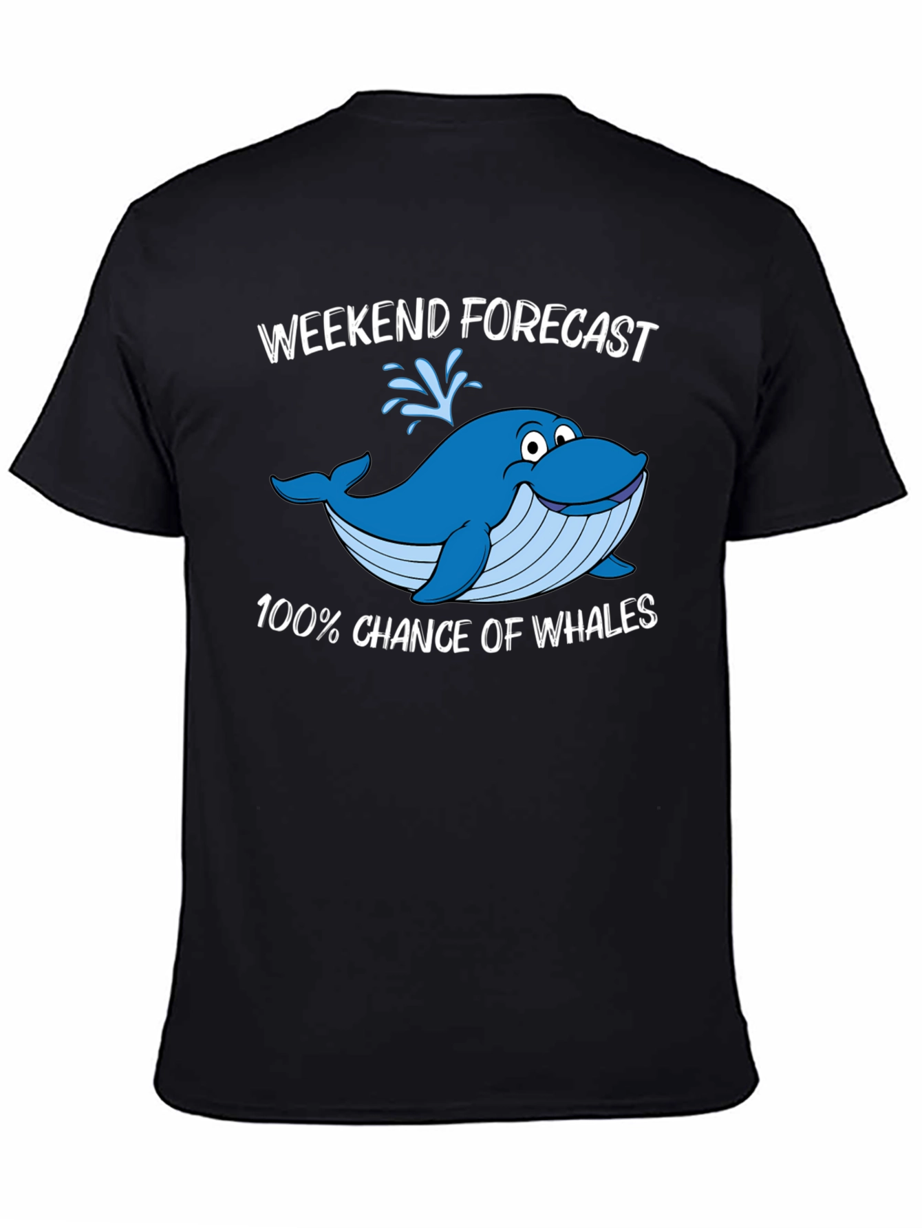 Black Weekend Forecast Whale Graphic T-Shirt view 4