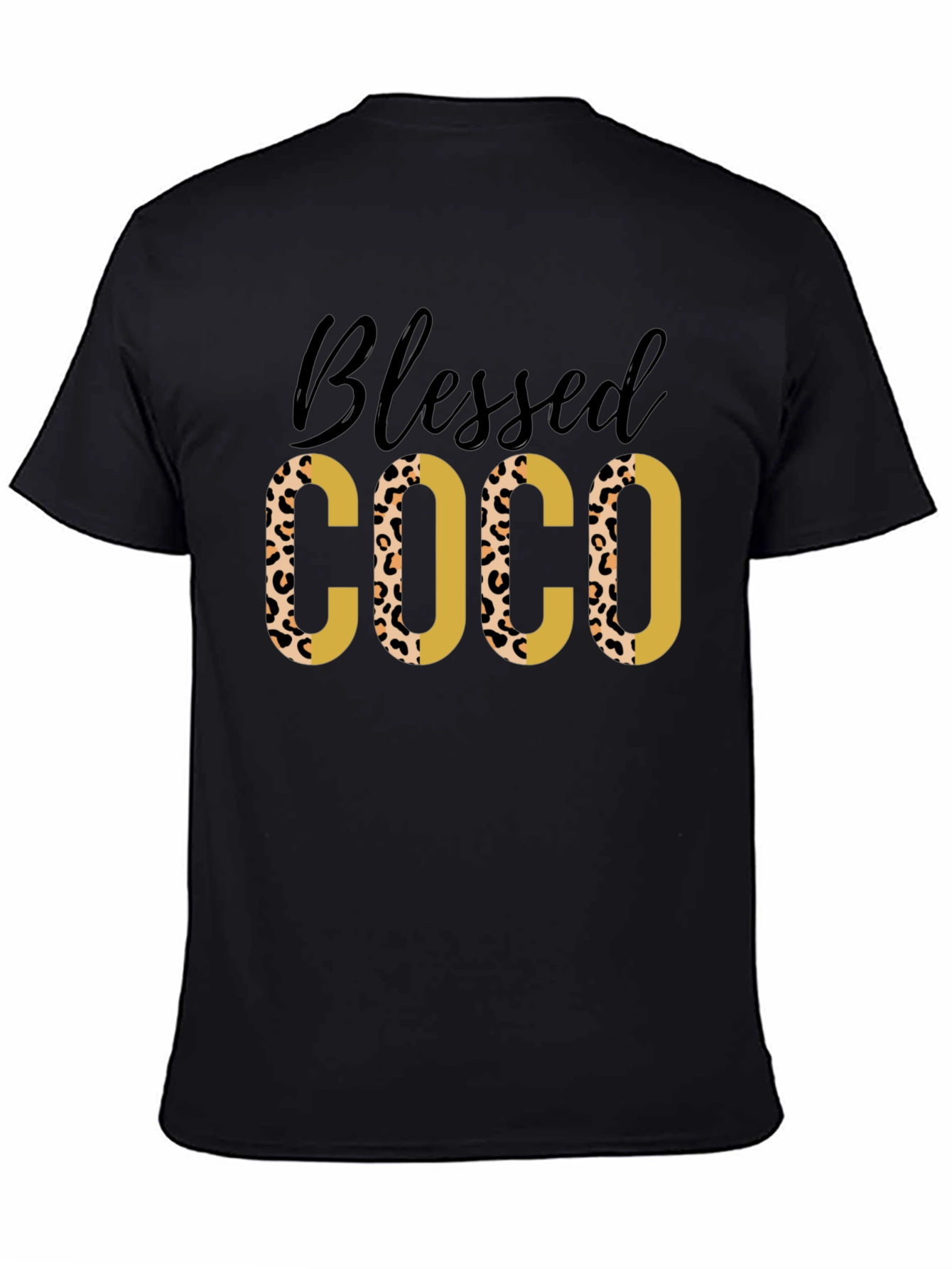 Black Blessed COCO Leopard Print Tee view 4