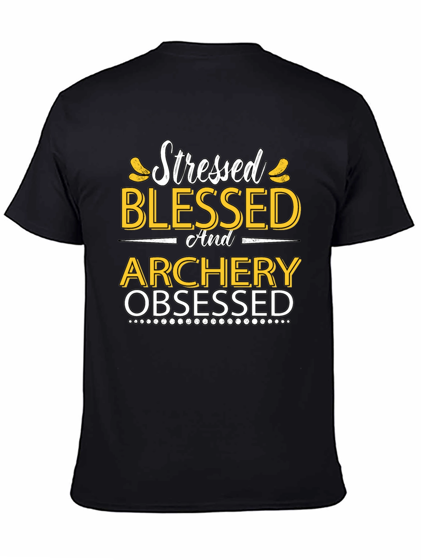 Black Stressed Blessed Archery Obsessed Graphic Tee view 4