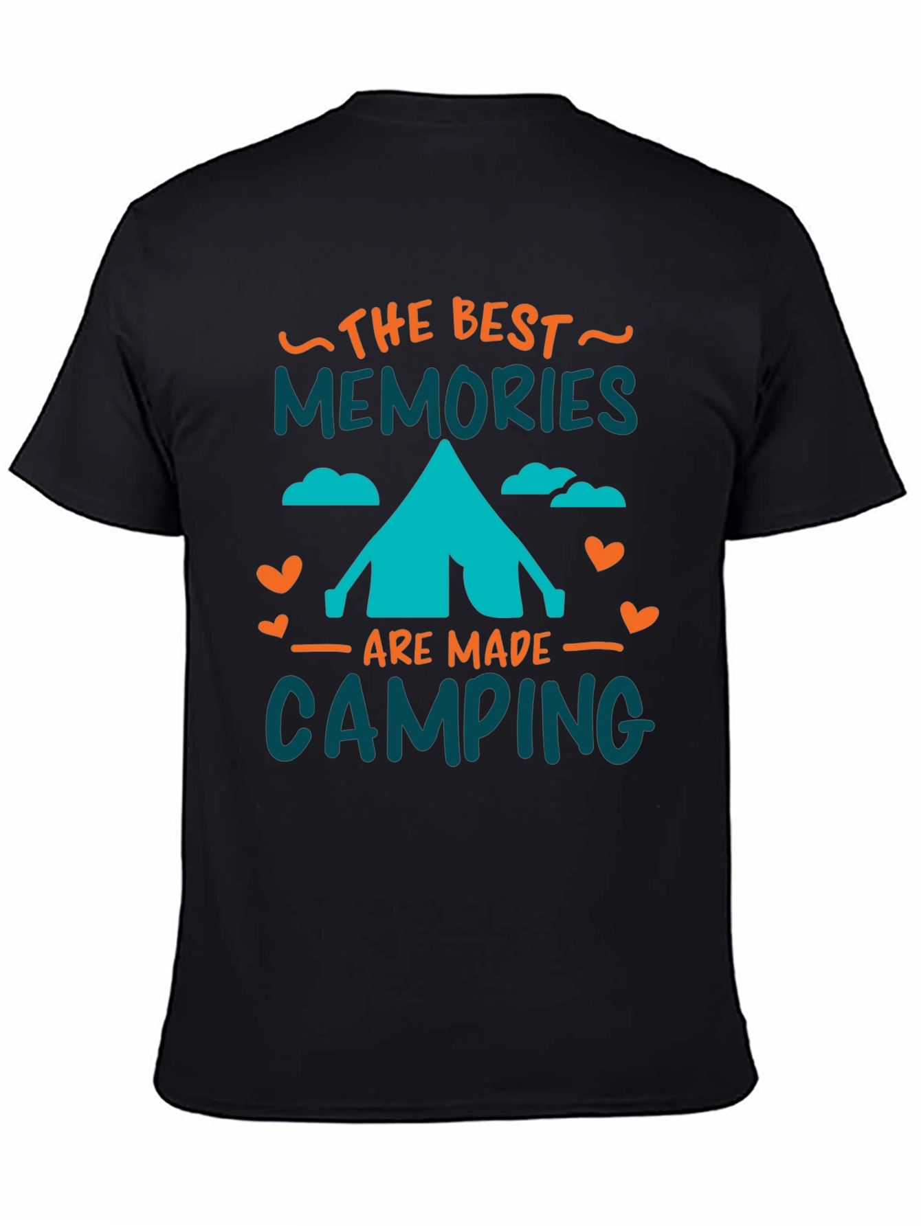 Black Camping Memories Tee: Adventure Awaits view 4