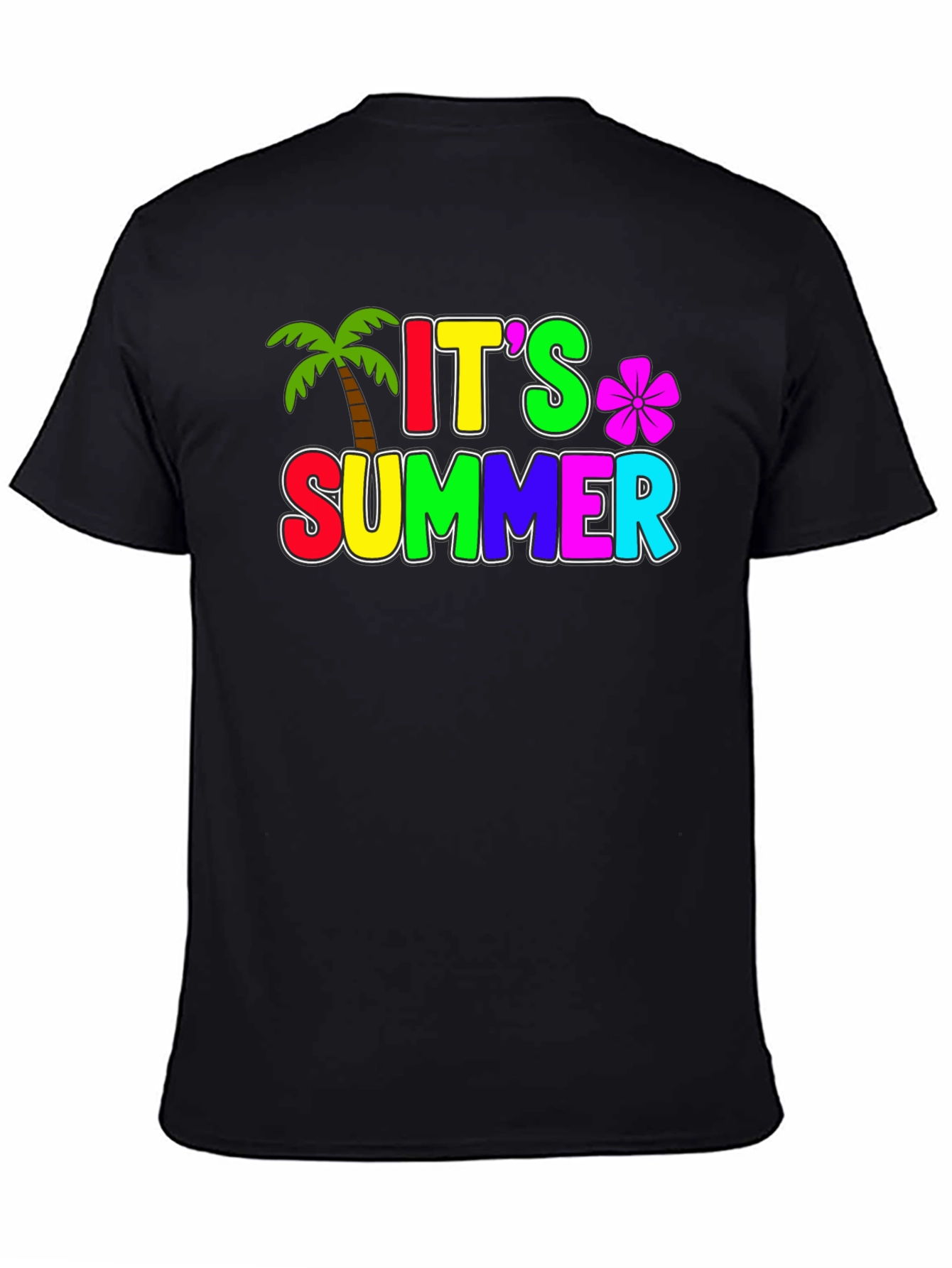 Black It's Summer Black T-Shirt view 4