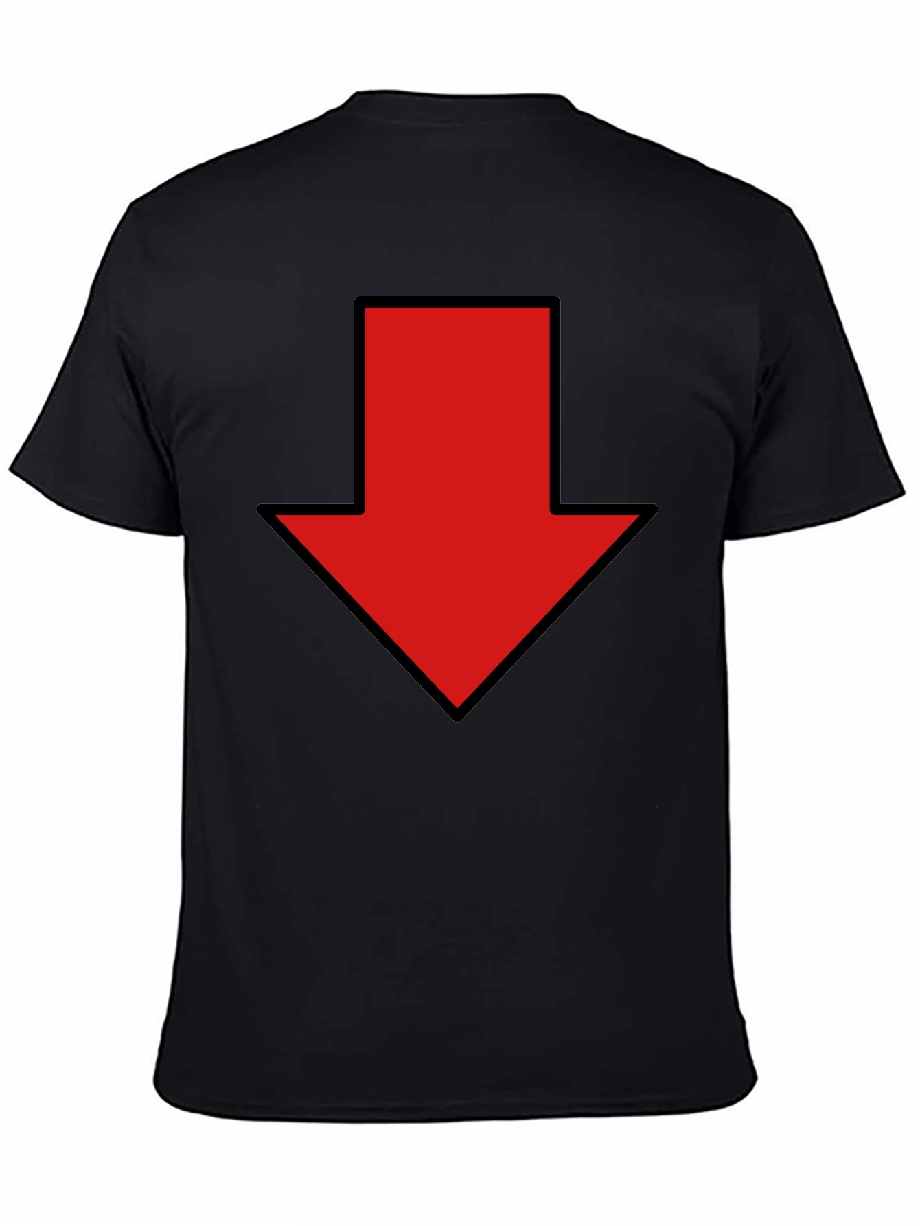 Black Red Down Arrow Graphic Print Black T-Shirt view 4