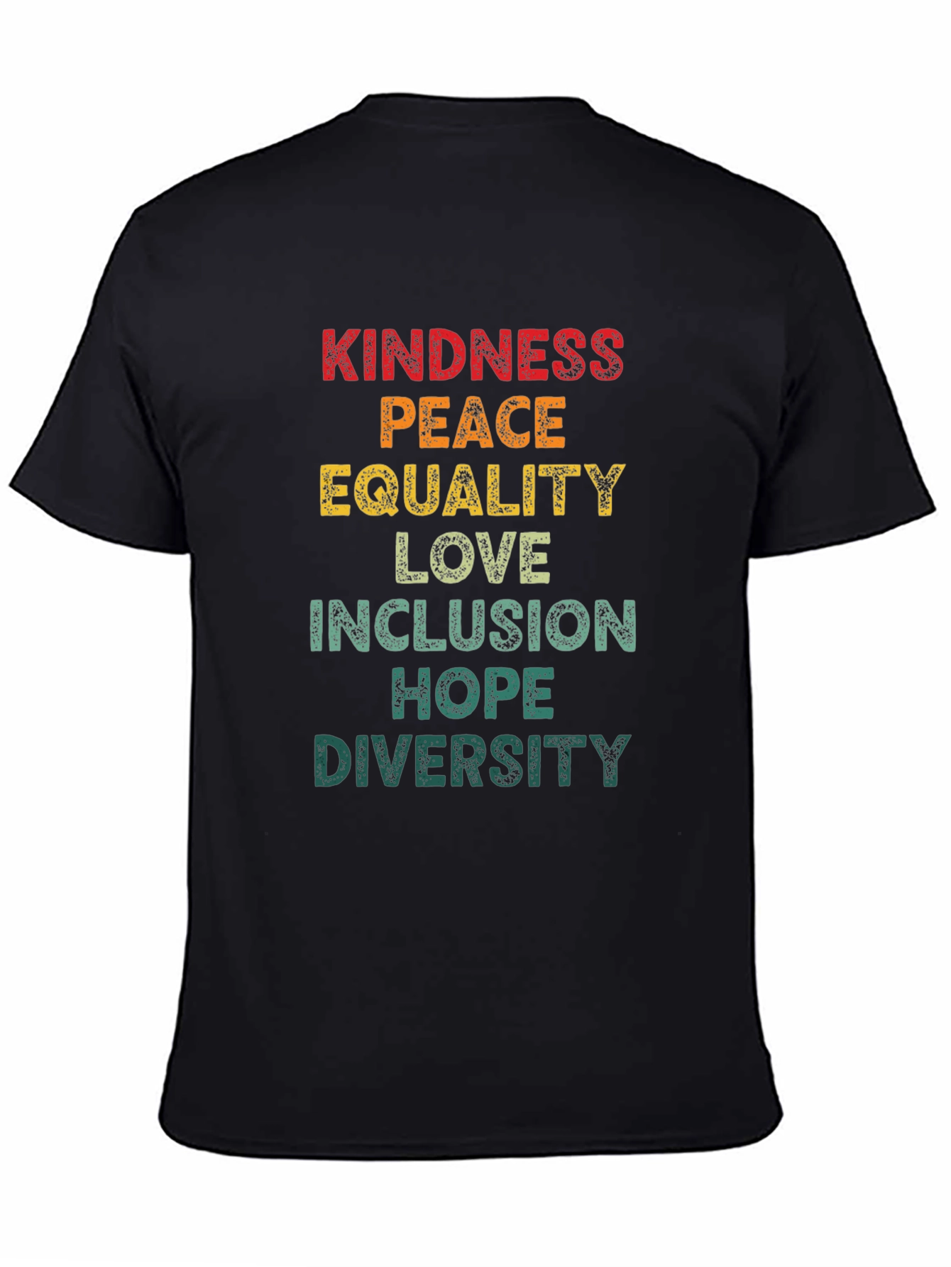 Black Kindness Peace Equality Graphic Tee view 4