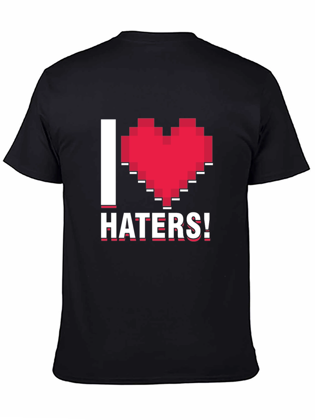 Black I Heart Haters Pixel Graphic Tee view 4