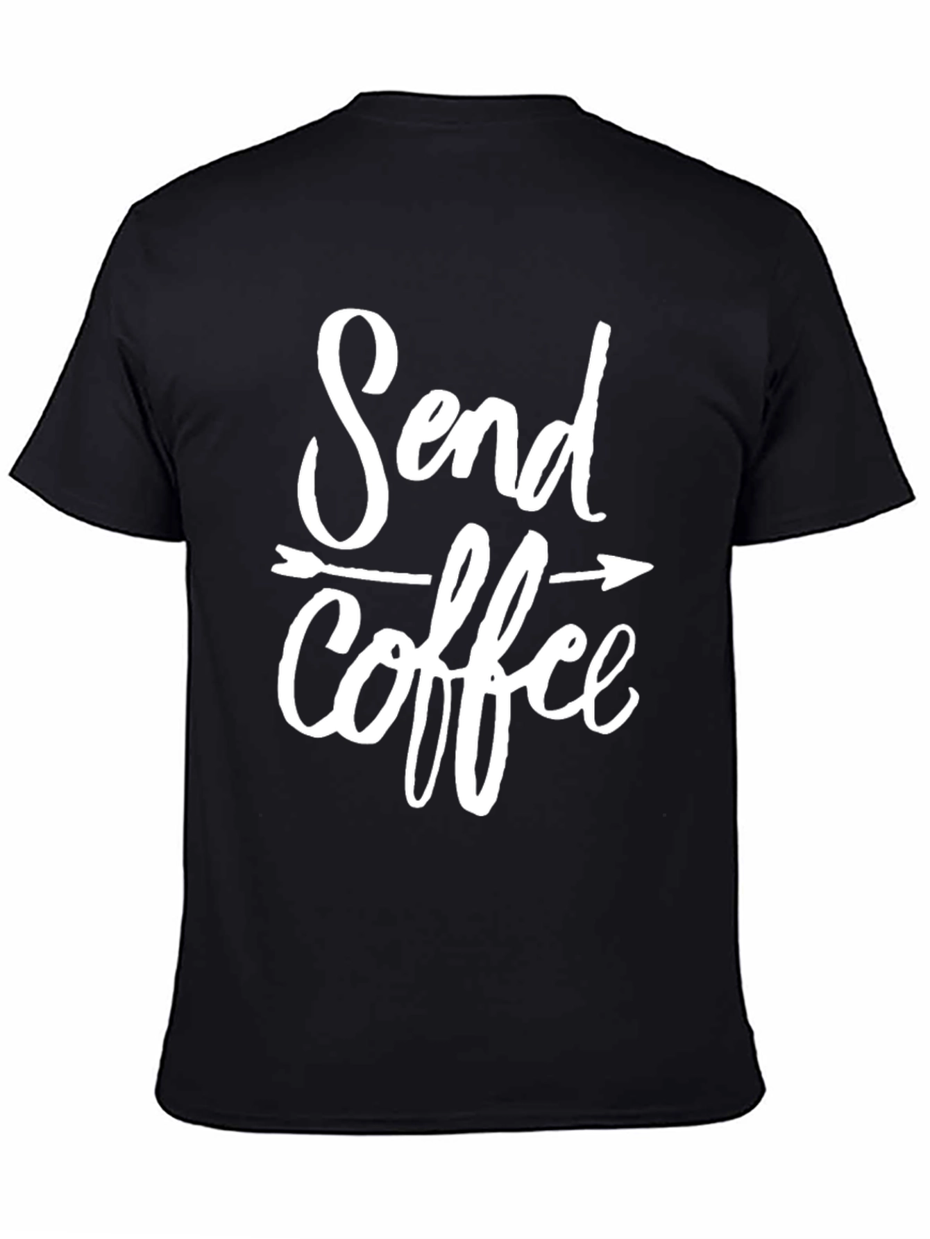 Black Send Coffee Graphic Tee - Unisex Black T-Shirt view 4