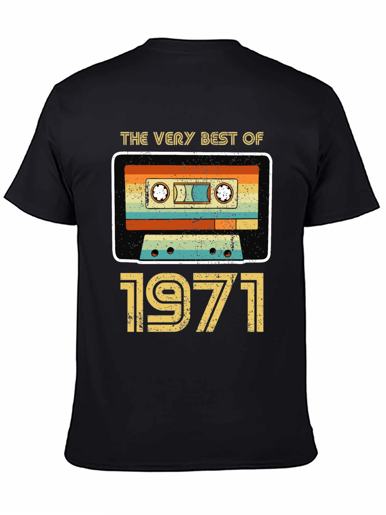 Black Vintage 1971 Cassette Tape Graphic T-Shirt view 4