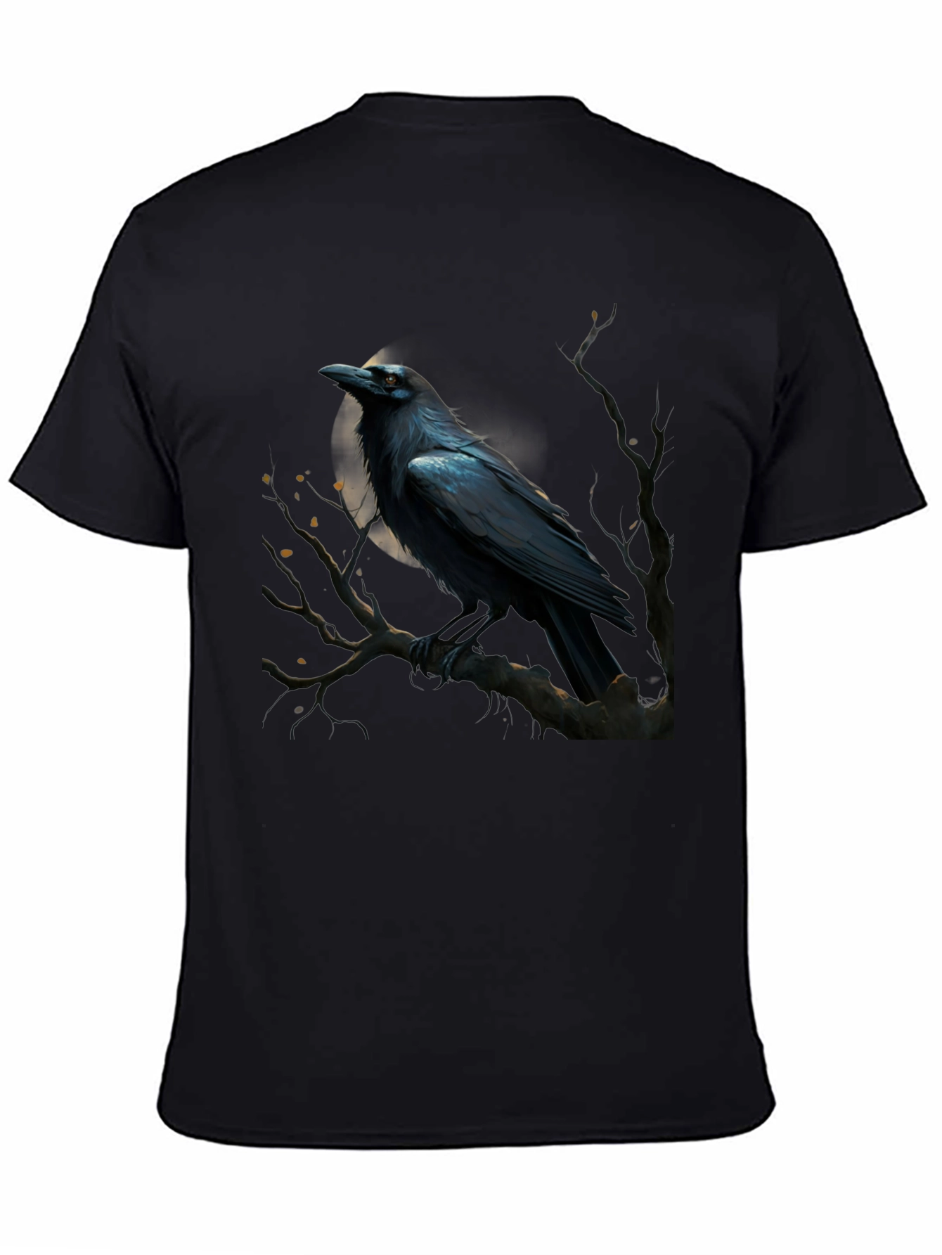 Black Raven Graphic T-Shirt - Men's Black Tee view 4