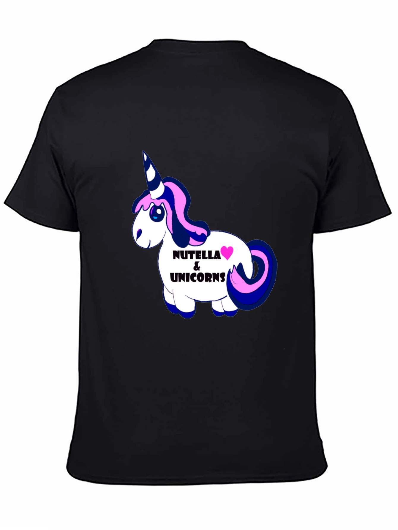 Black Nutella & Unicorns Graphic Black T-Shirt view 4