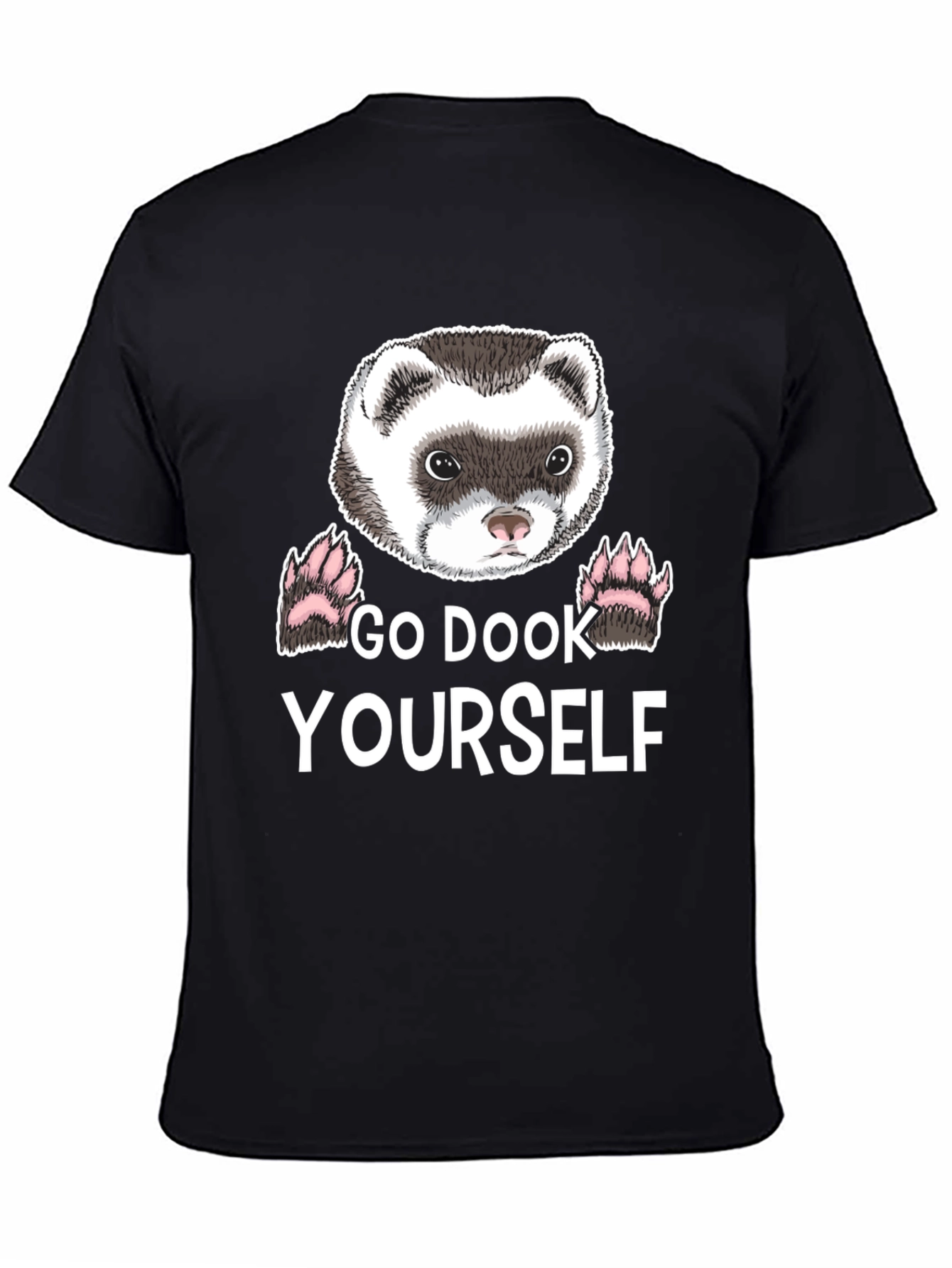 Black Go Dook Yourself Ferret T-Shirt view 4
