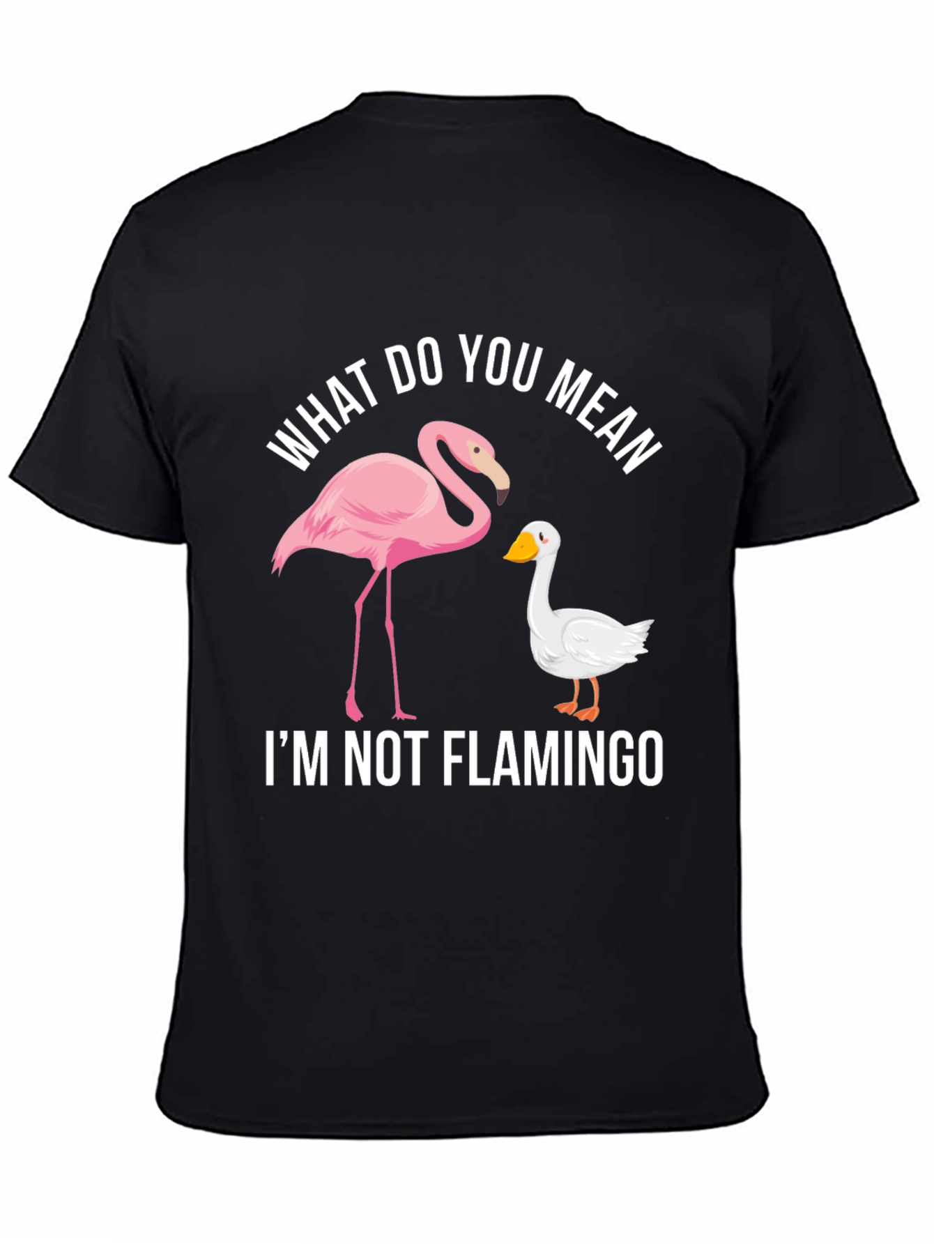Black Funny "I'm Not Flamingo" Graphic Tee view 4