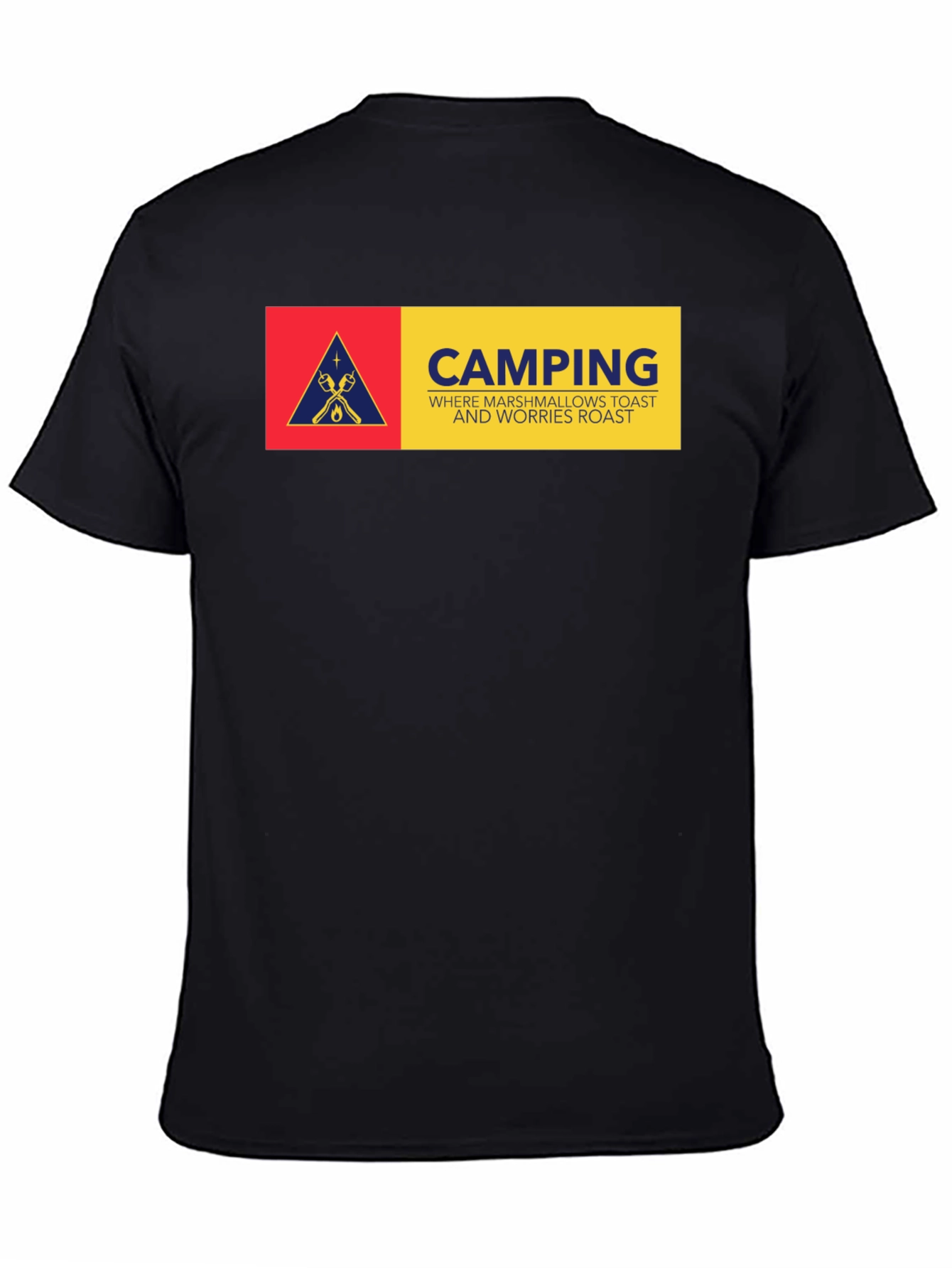 Black Camping Marshmallow Toast T-Shirt view 4