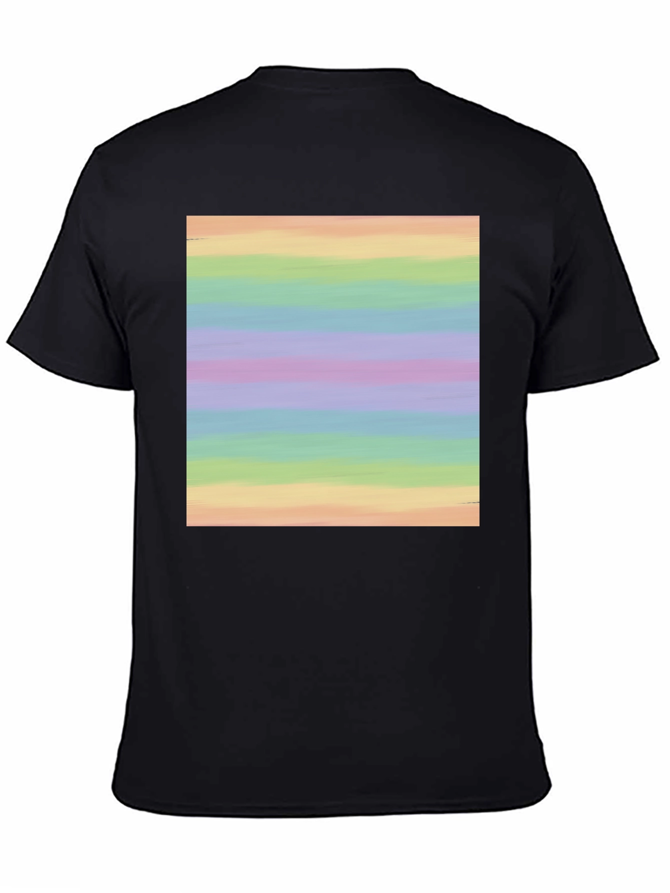 Black Rainbow Stripe Graphic Tee - Soft Cotton Blend view 4