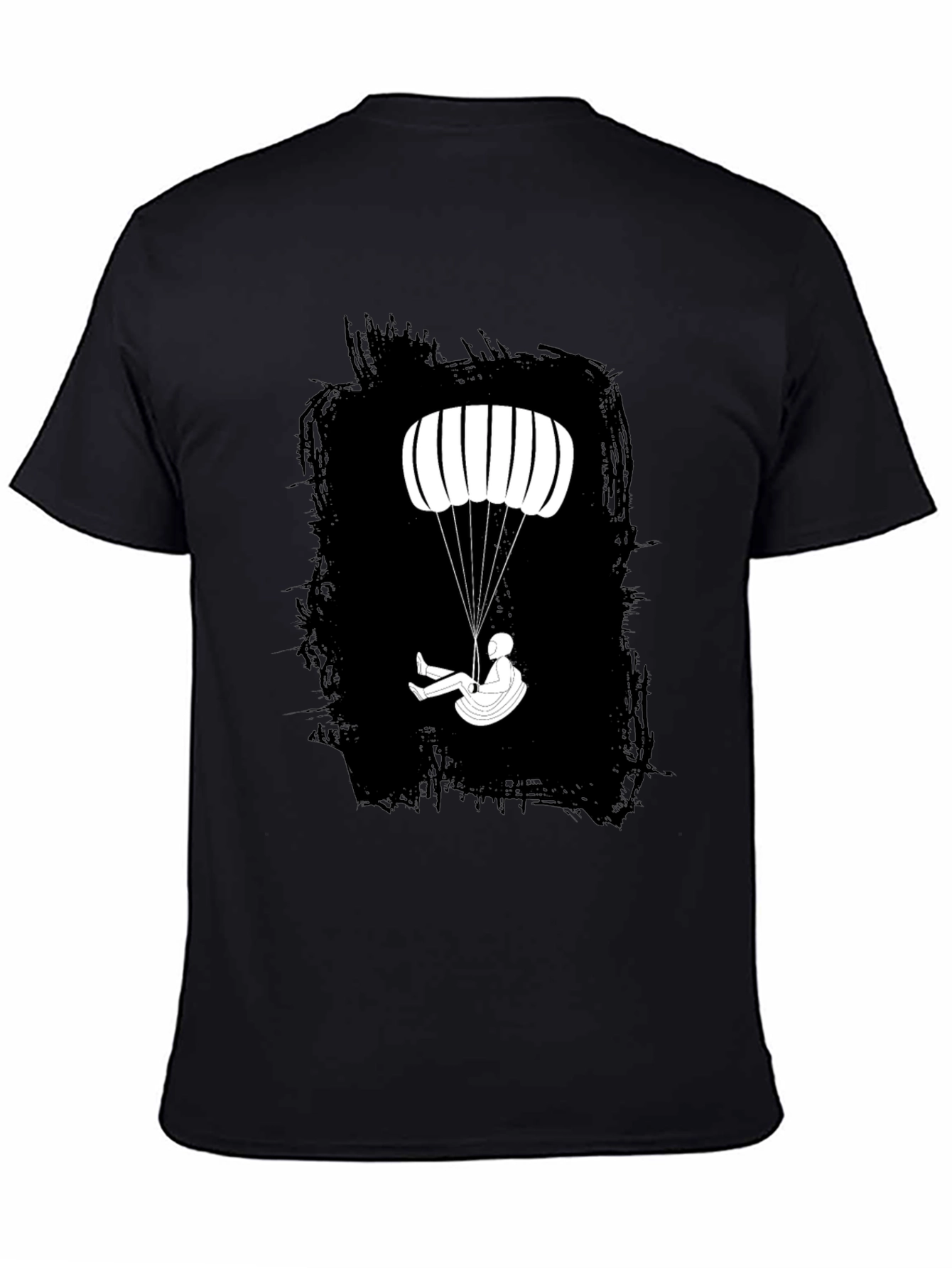 Black Paragliding T-Shirt - Skydiving Adventure Tee view 4