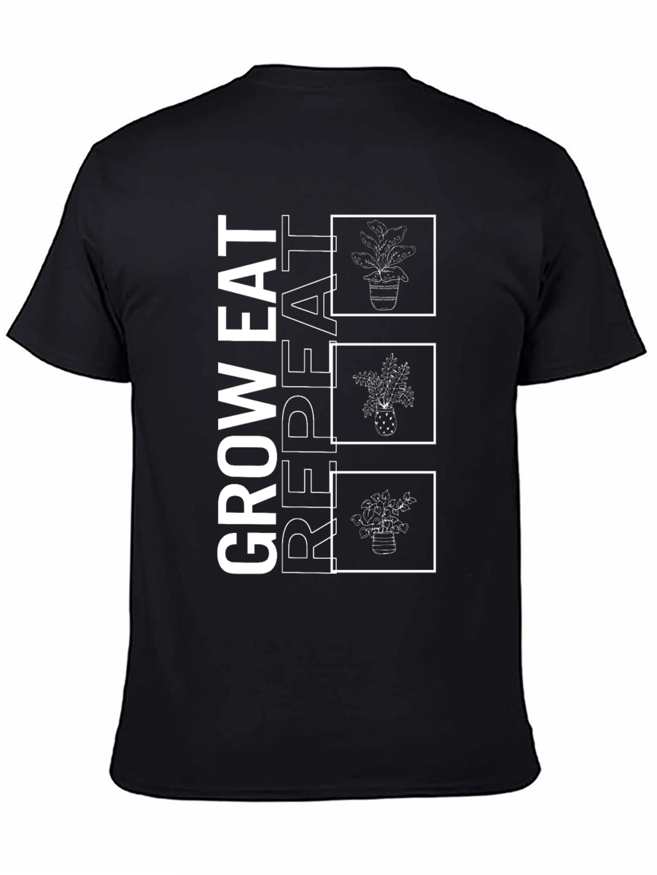 Black Grow Eat Repeat T-Shirt view 4
