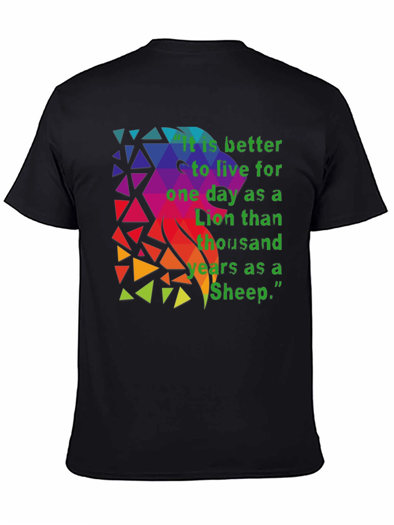 Black Lion Quote T-Shirt - Live as a Lion view 4