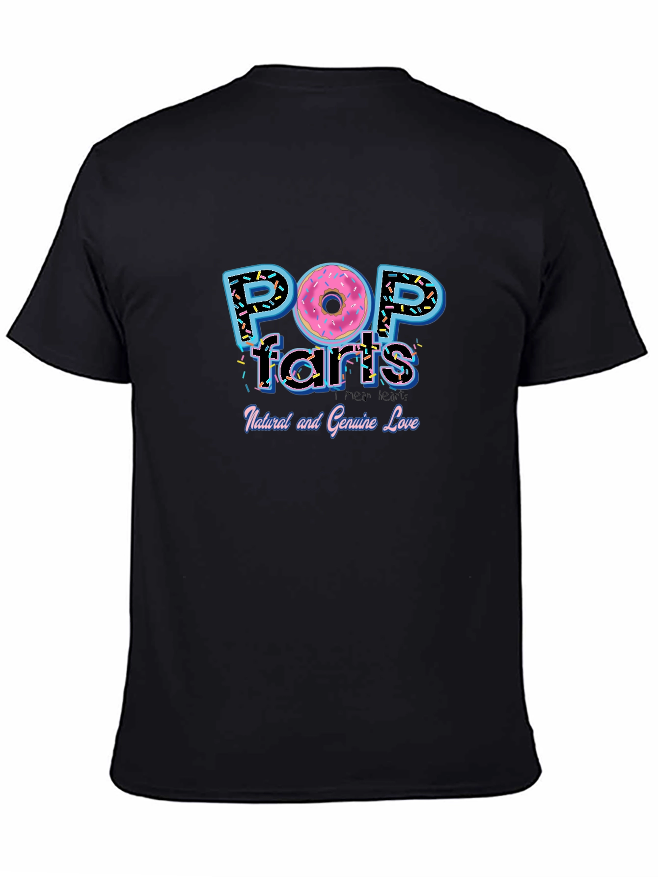 Black Pop Farts T-Shirt - Funny Donut Graphic Tee view 4