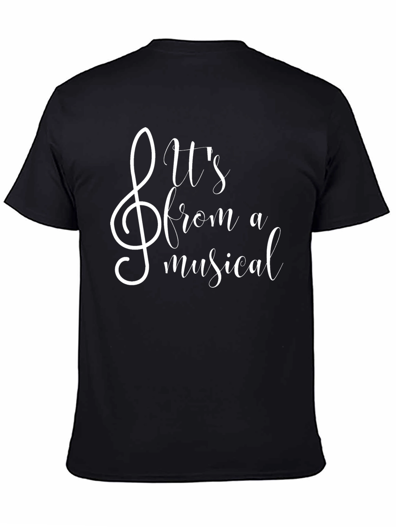 Black Musical T-Shirt - Treble Clef Design view 4