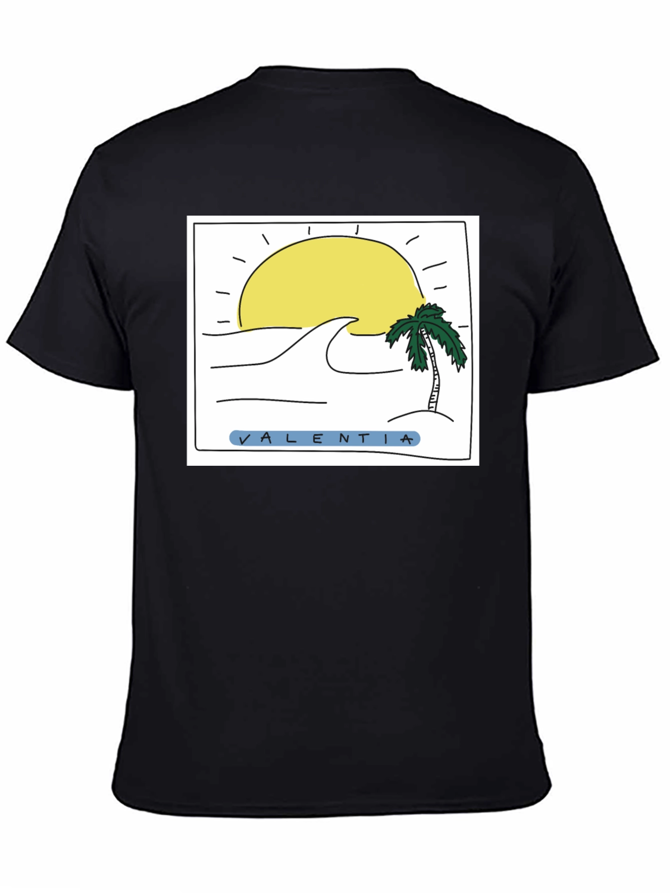 Black Valentia Sun & Waves Graphic Tee - Black view 4