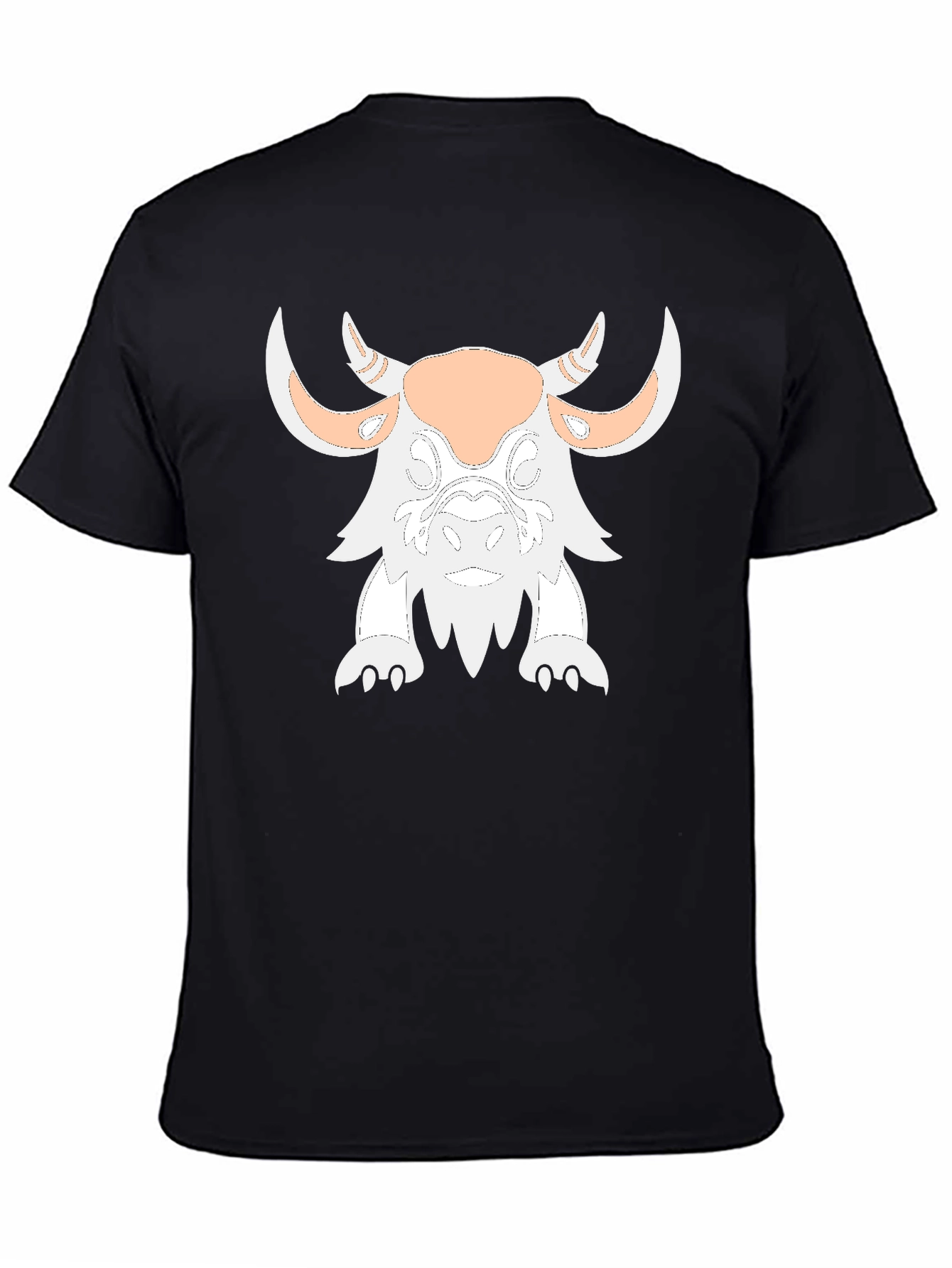Black Cool Black T-Shirt with Bull Graphic view 4