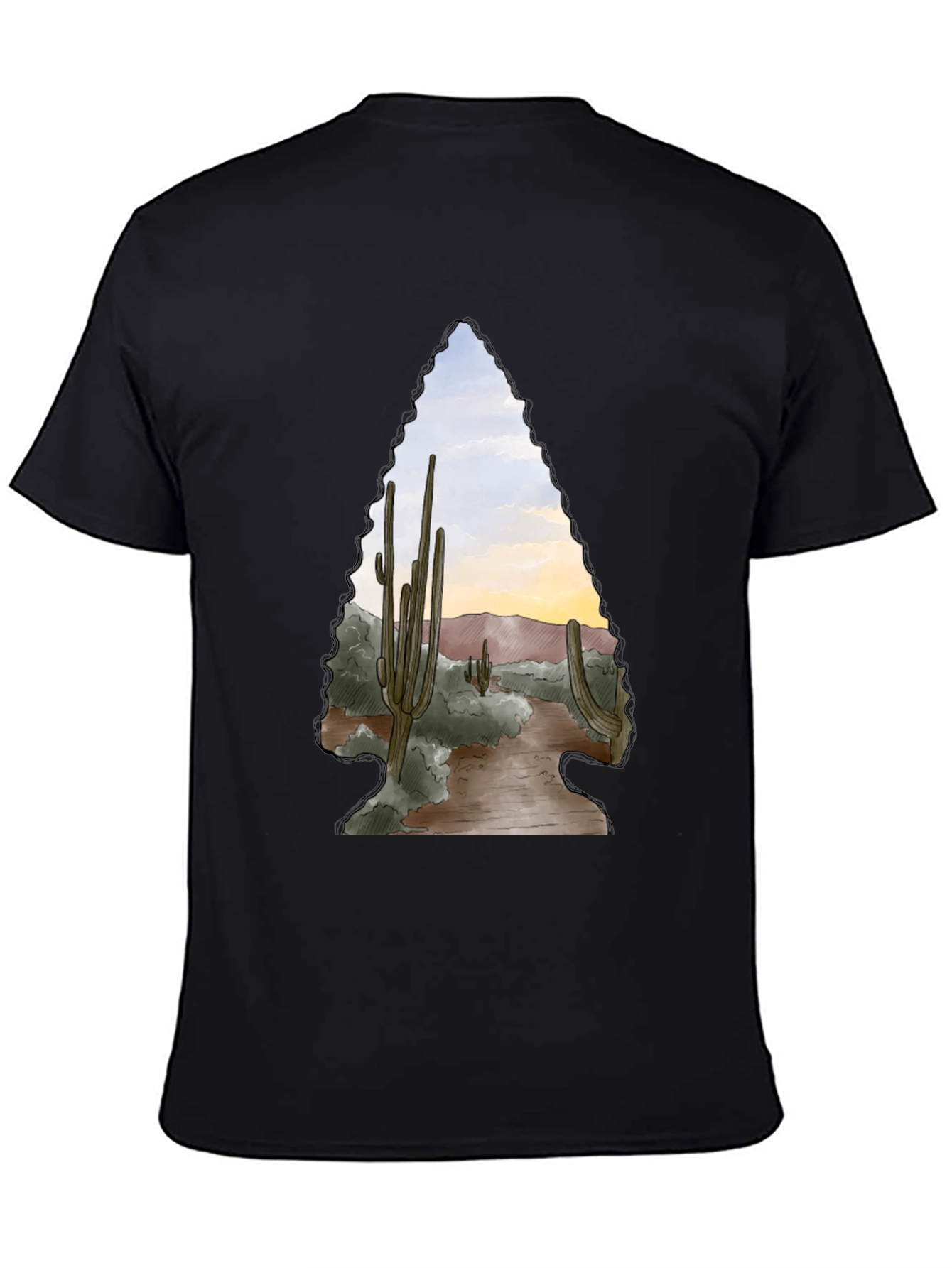 Black Desert Arrowhead Graphic Tee - Black Cotton Blend view 4