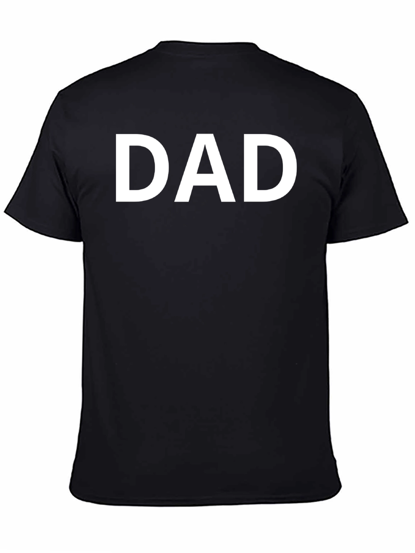 Black Men's "Dad" Graphic T-Shirt - Black Cotton Blend view 4